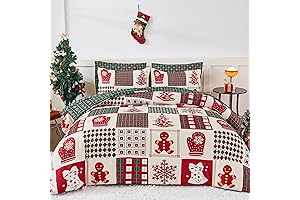 Dobuyly Christmas Comforter Set: 7-Piece Holiday Bed in a Bag with Festive Charm