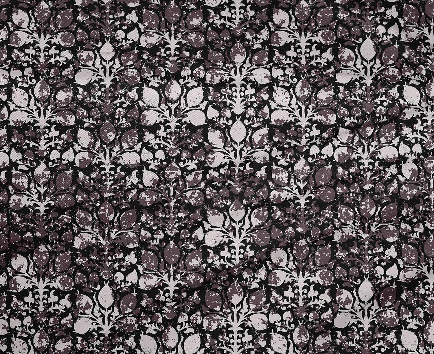 oneOone Cotton Flex Black Fabric Block Craft Projects Decor Fabric Printed by The Yard 40 Inch Wide-LO