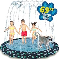Vista 1 de SplashEZ Almohadilla de Salpicaduras Antideslizante para Niños y Perros, 69'' Almohadilla de Salpicaduras Extra Grande con Rociador para Niños