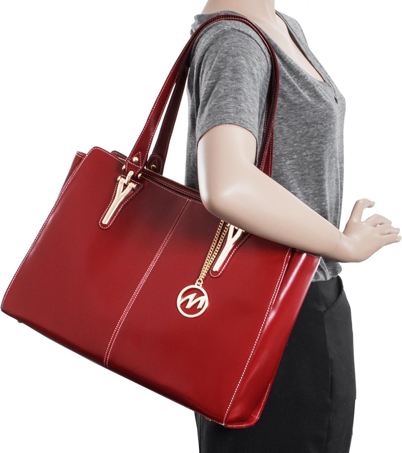 McKLEIN Leather Ladies' Tote with Tablet Pocket- GLENNA