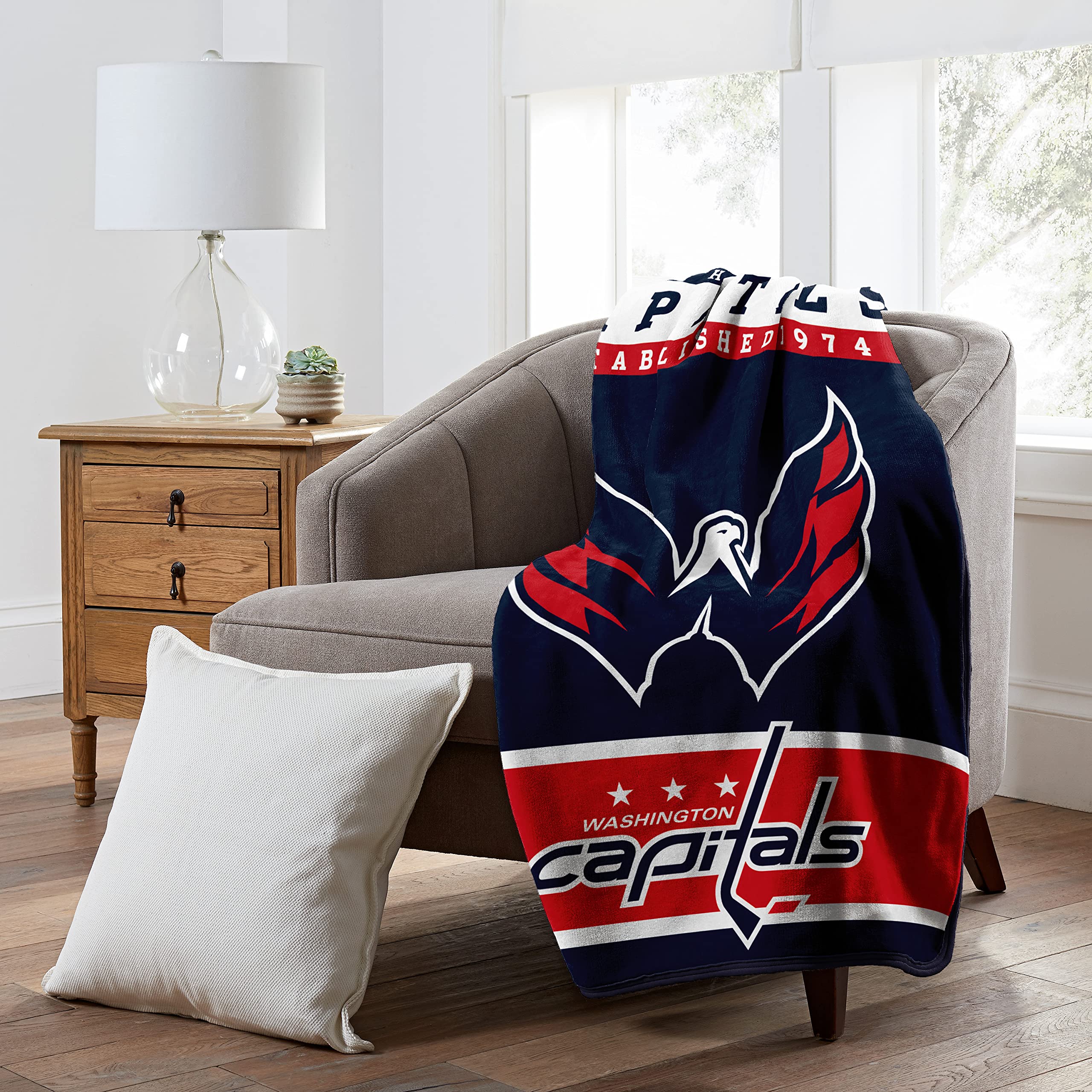 NORTHWEST NHL Polyester Raschel Throw Blanket 50X60, Washington Capitals