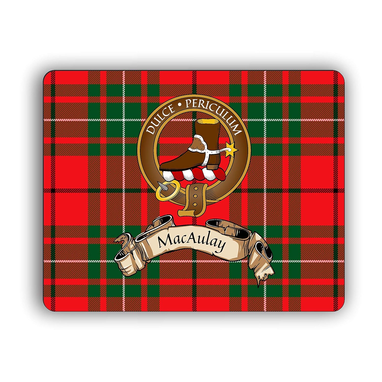 MacAulay Scottish Clan Tartan Crest Computer Mouse Pad