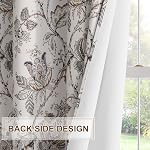 NICETOWN Floral Curtains 84 Inch Long 2 Panels Boho French Romantic Botanical Printed White Curtains,70%-80% Blackout,Thermal Insulated,Noise Reducing Window Treatment for Farmhouse,52 Inch Wide