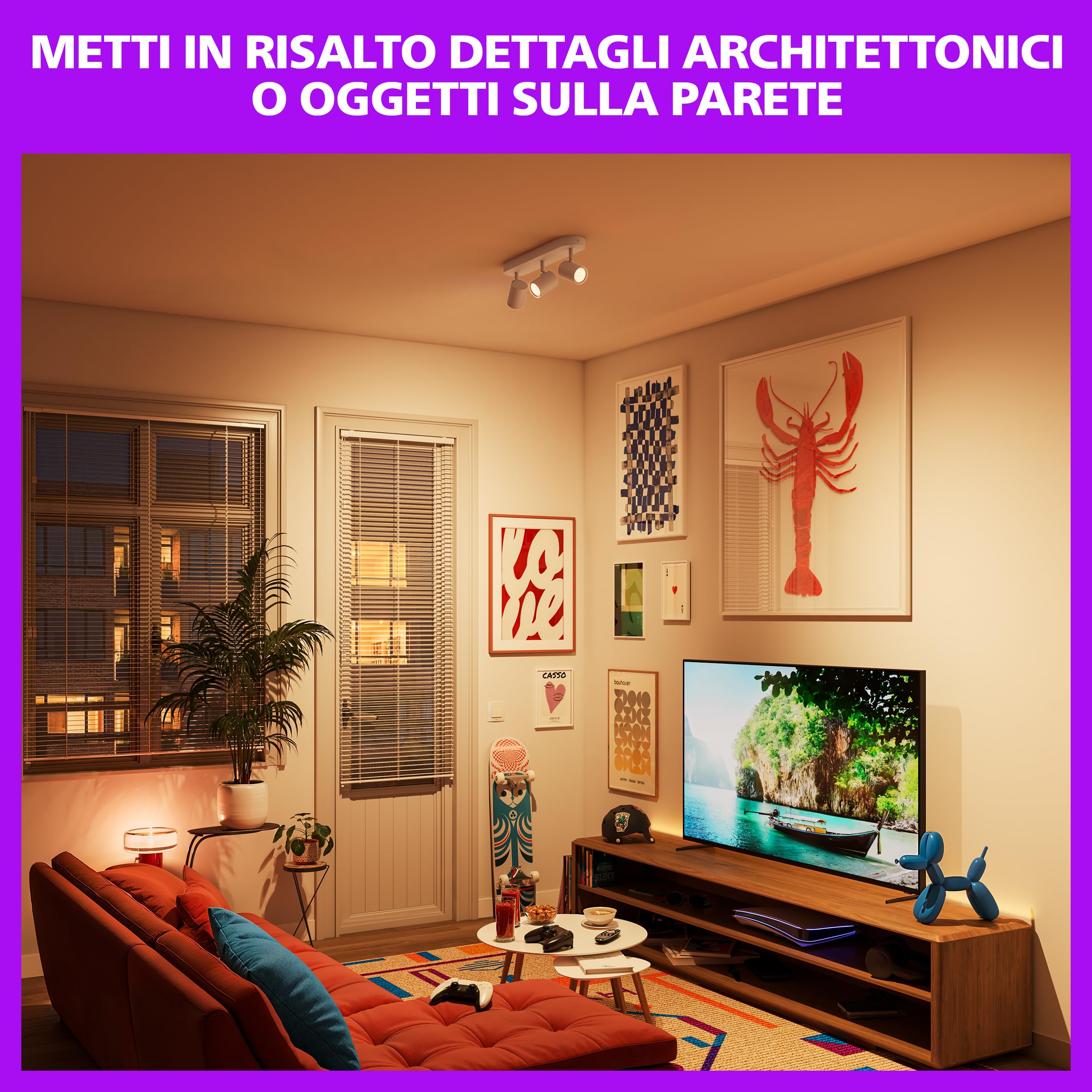 Philips Smart Lighting Faretti GU10 x3, WH Bianco