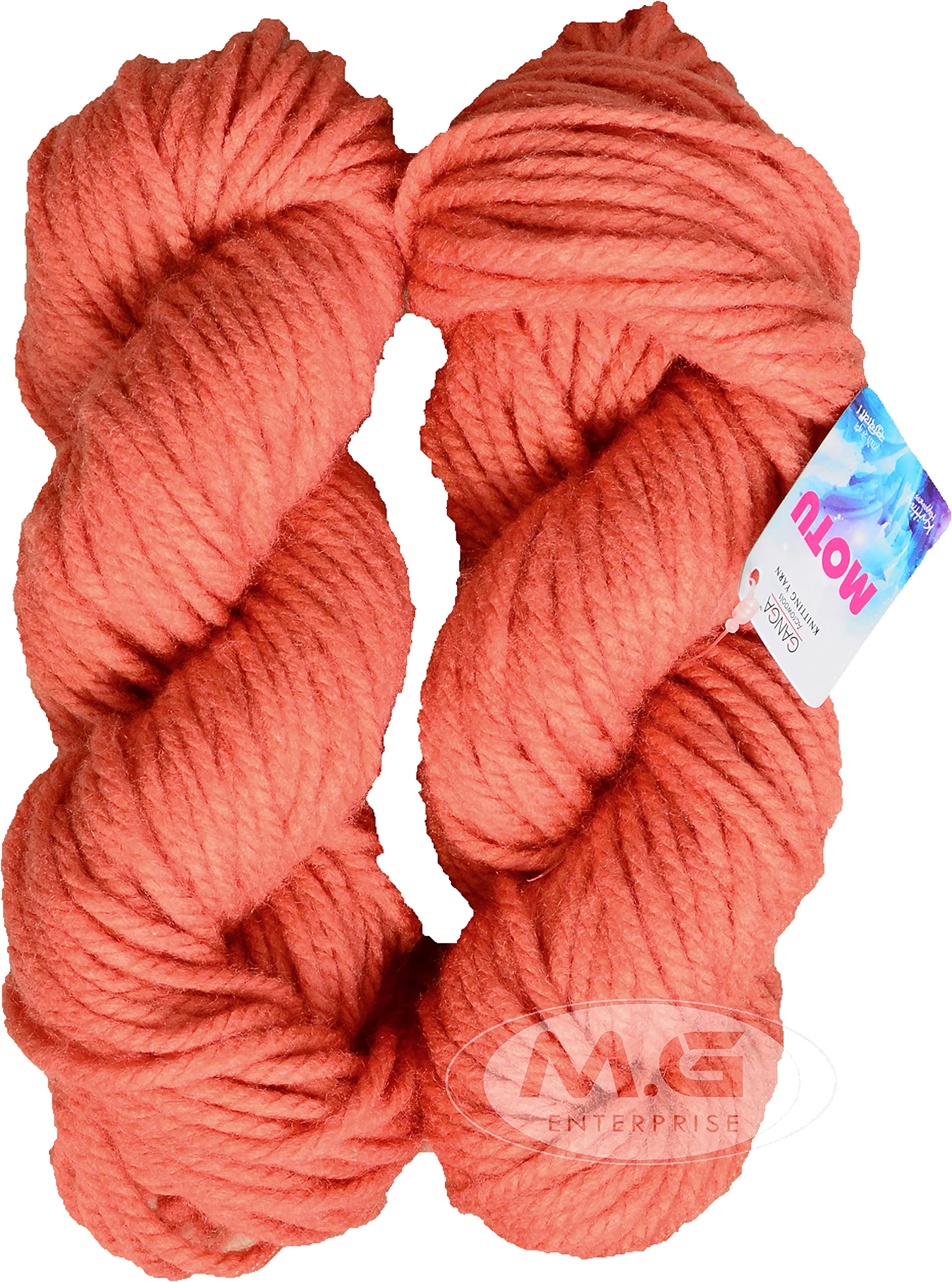 M.G. Enterprises Motu Thick Chunky Yarn — Boom Salmon 200 gm | 100% Soft Acrylic Wool Hand Knitting | Needle Knitting Yarn | Art Craft Soft Fingering Crochet Hook