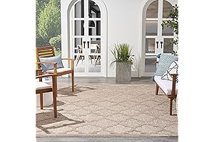 Nourison Easy Care Natural Beige 8x10 Moroccan Trellis Rug