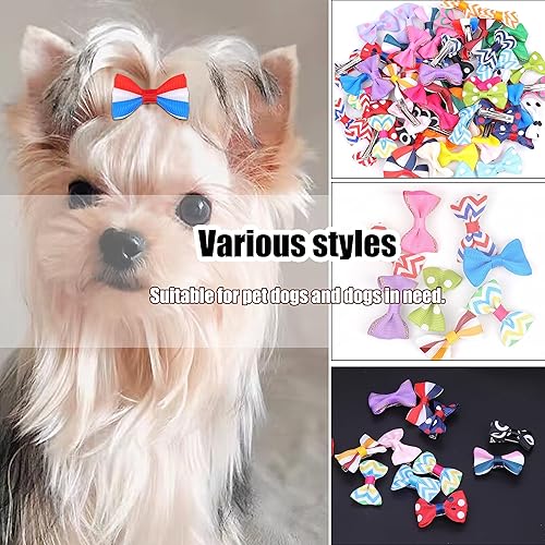 Miniatura 5 de 60 lazos para perros pequeños con clips, accesorios para el pelo, accesorios para el pelo, pinzas para el pelo para mascotas, lindo lazo para