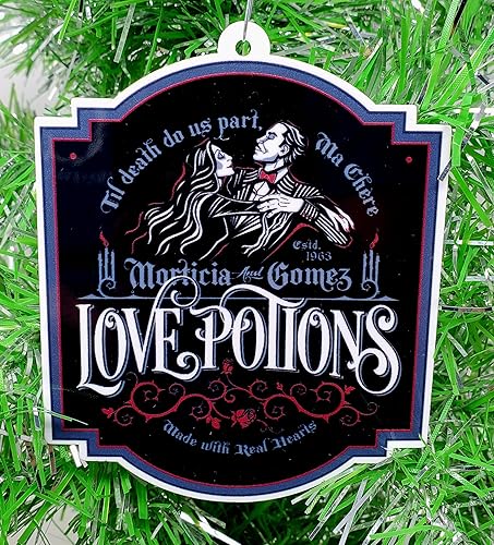 Morticia y Gomez Addams Love Potions Adorno de Navidad (A98)