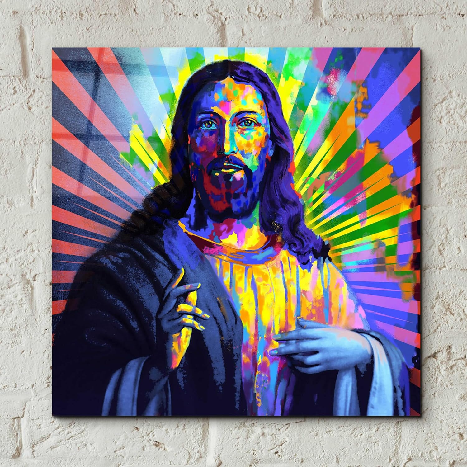 Epic Art 'Colorful Christ I Portfolio, Acrylic Glass Wall Art, 12"x12"