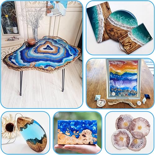 Miniatura 7 de Resina epoxi cristal transparente, kit de 16 oz. Revestimiento para súper brillo y superficies de mesas