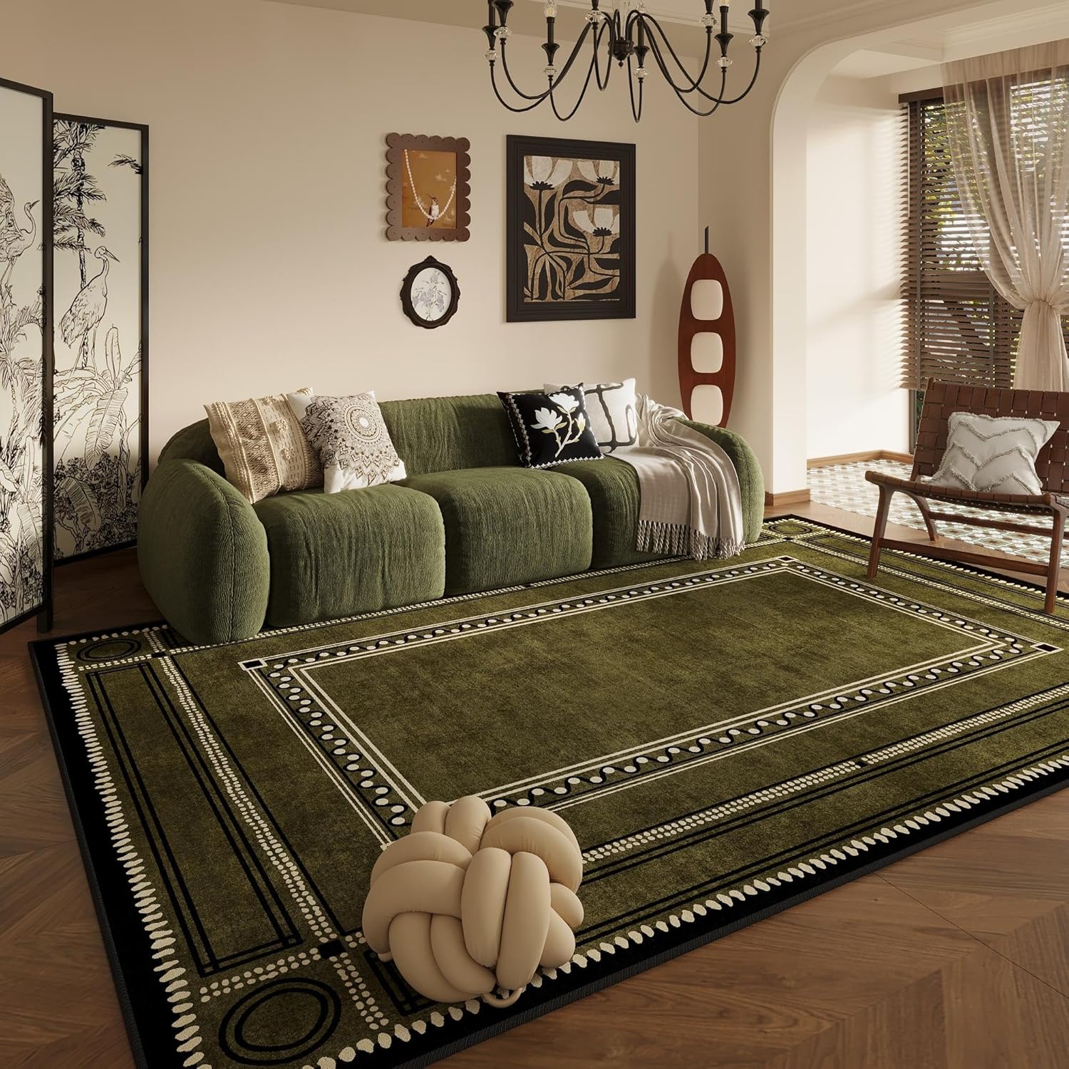 Retro Style Living Room Decoration Plush Carpet Large Area Rugs for Bedroom Thick Washable Lounge Floor Mat Home Fluffy Soft(80x160cm/D)