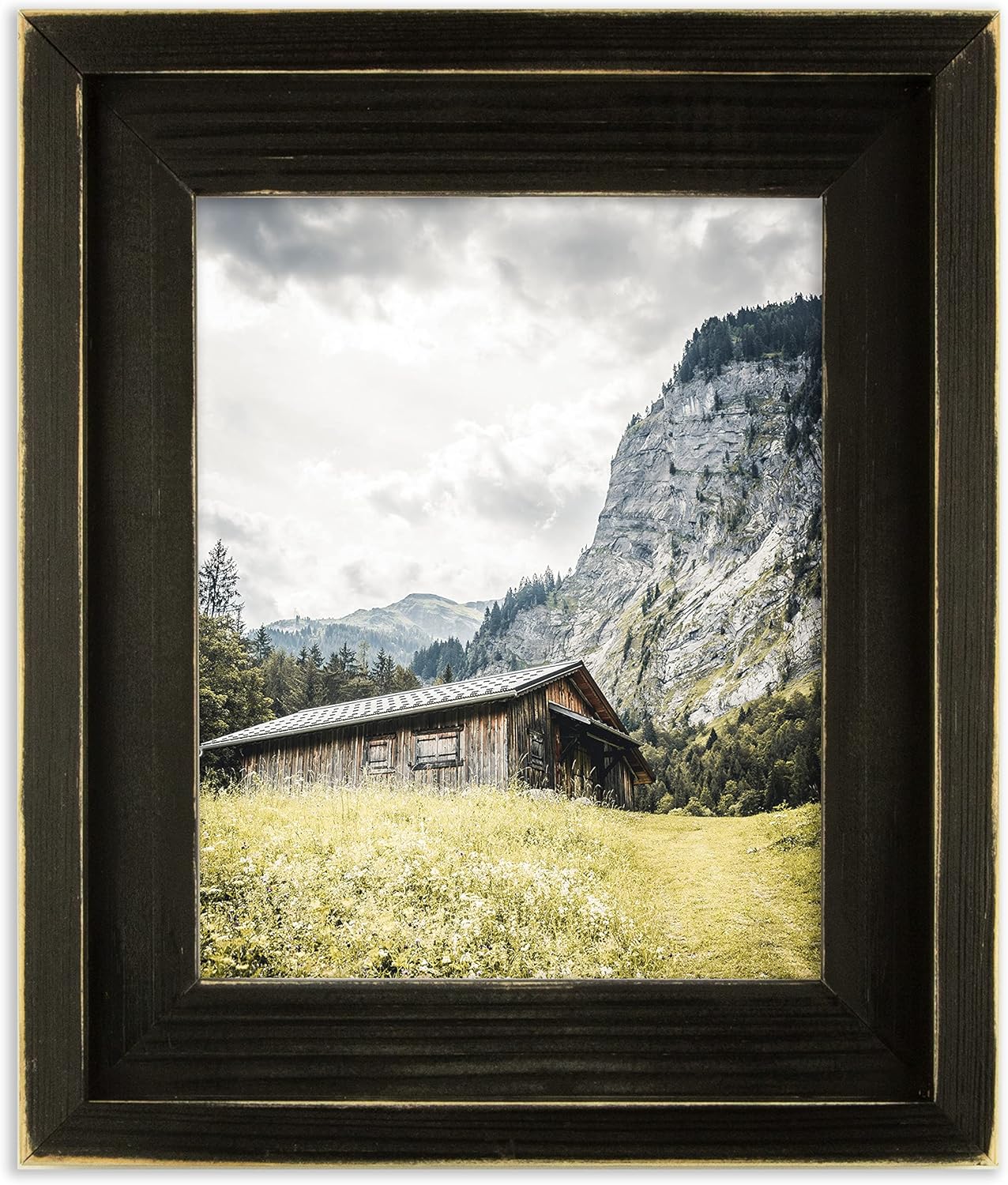 The Rusty Roof-Distressed Farmhouse Black-Solid Wood Picture Frame-10x13