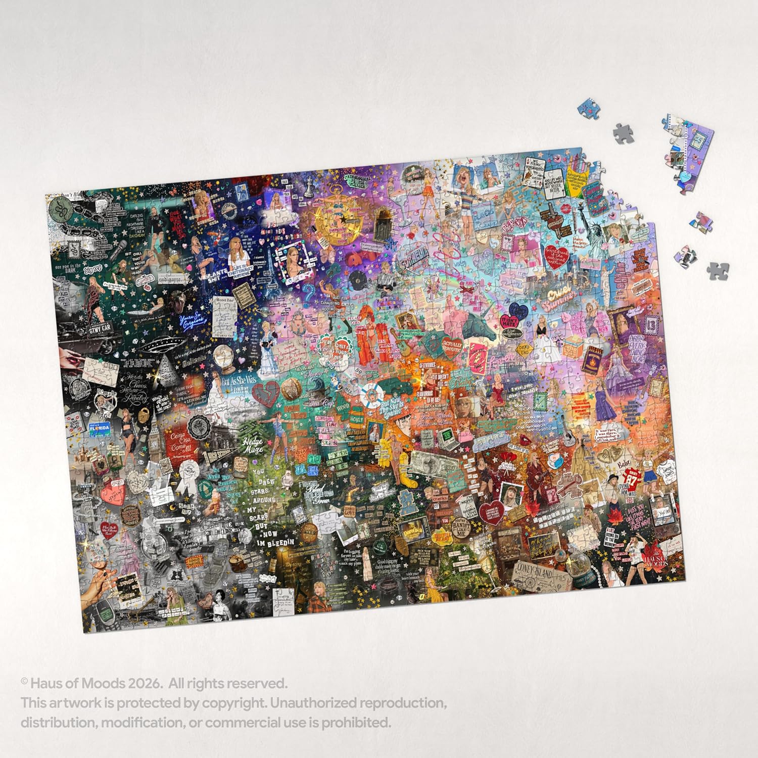 Taylor Era Inspired Puzzle (500 Piece) Lyrics & Easter Eggs Jigsaw Puzzle 20" x 30", Puzzle Fun for Adult Kids, Haus of Moods, Gift for Fans, Album Pop Singer Graphic 2026 (ERAS Vol 2)