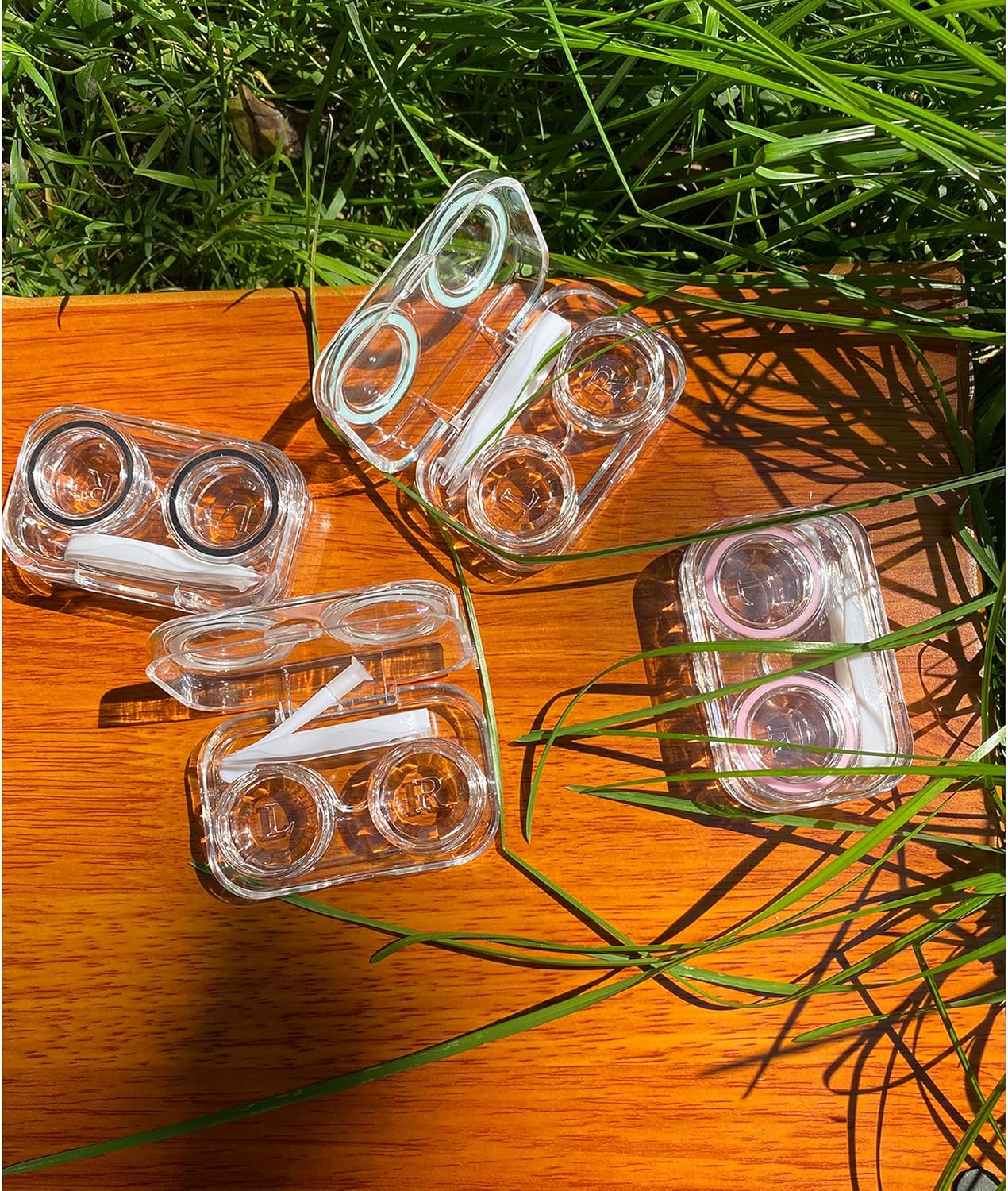 4 PCS Contact Lens Cases, Colorful Contact Lens Container Holder, Outdoor Portable Mini Contact Lens Soak Storage Kit for Travel & Home : Health & Household
