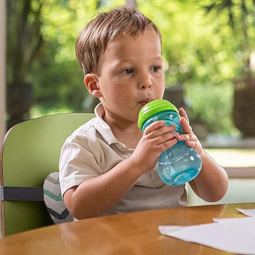 Vista 20 de Nuby Taza de 3 piezas antiderrames de fácil agarre con popote flexible, función Clik It Lock, niña, 10 onzas