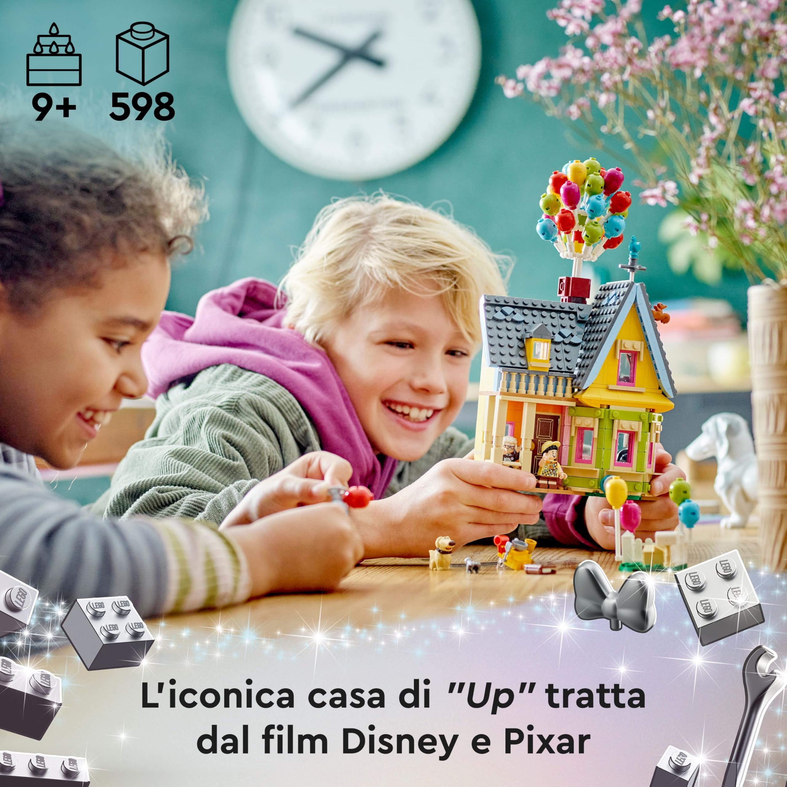 LEGO Disney e Pixar Casa di “Up”, Modellino da Costruire con Palloncini e Figure di Carl, Russell e Dug, Giochi per Bambini e Bambine da 9 Anni, Idea Regalo Iconica, Giocattolo da Collezione 43217