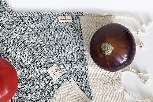 Miniatura 97 de SMYRNA TURKISH COTTON Herringbone Series - Juego de 6 paños de cocina lavables a máquina, ultra suaves, absorbentes, prelavados y de secado rápido