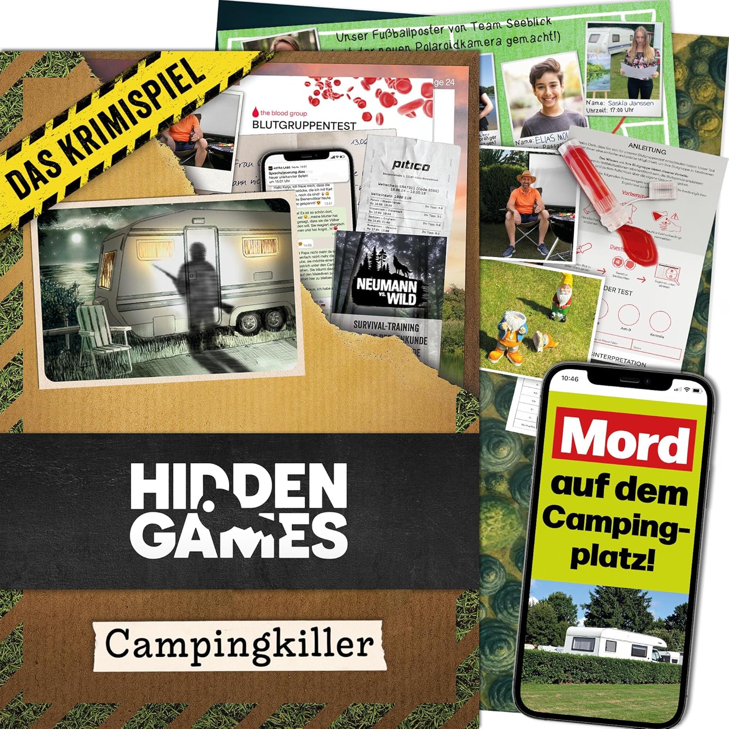 Von Blood Rage bis Tatort: Brettspiele und Krimi-Rätsel Hidden Games Crime Scene: Camping Killer