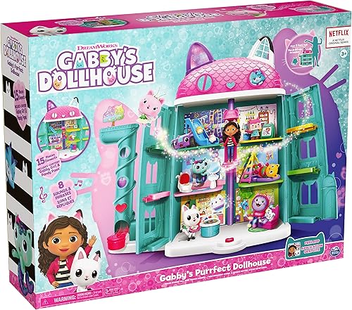 Vista 42 de Gabby's Dollhouse, Caja de bebé Cat Craft-A-Riffic Room con figura exclusiva, accesorios, muebles y casa de muñecas, juguetes para niños a partir