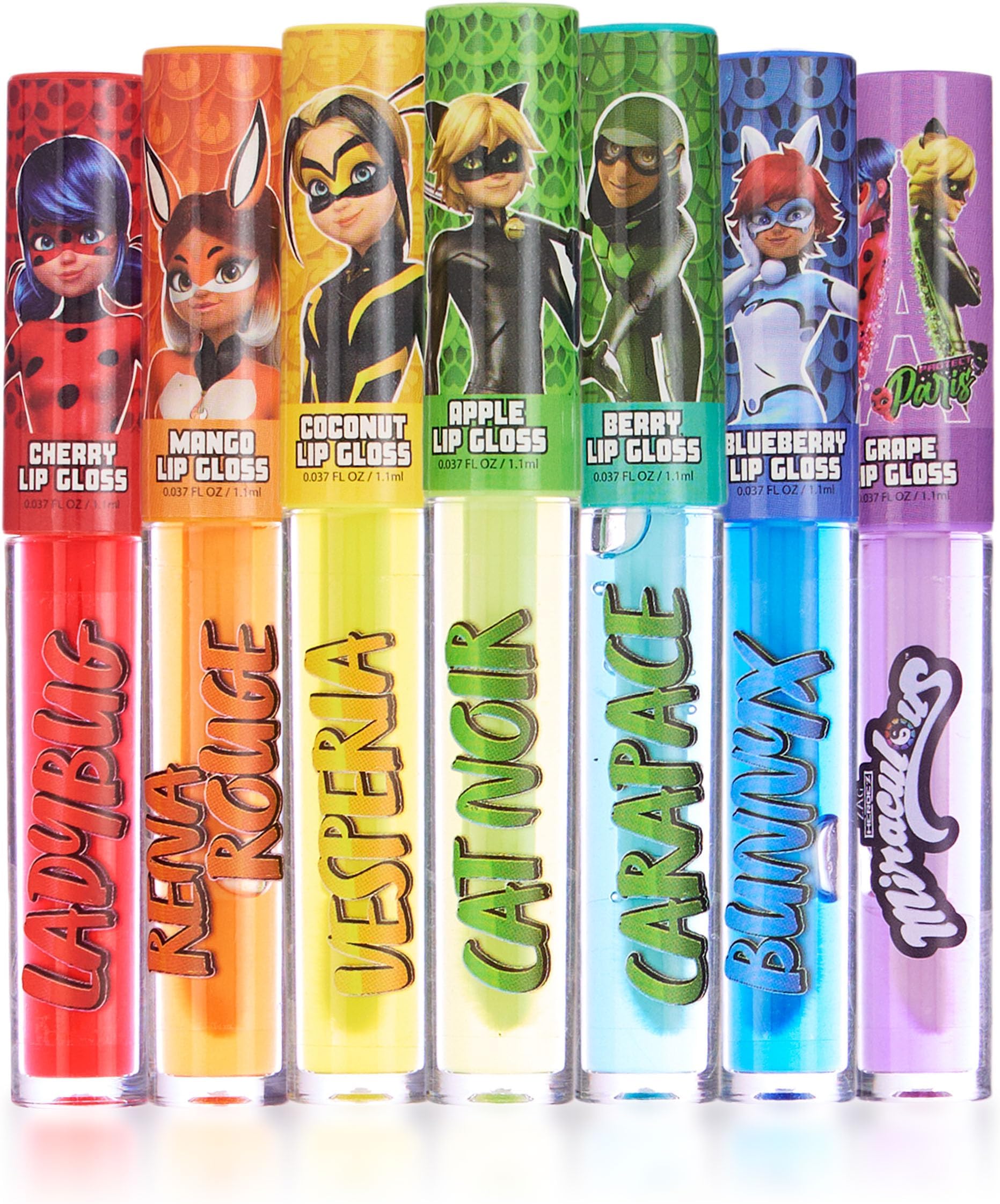 7pc Lip Gloss Set - Zag Heroez Lipgloss Collection Featuring Exciting Fruit Flavors & Precision Applicator Lip Gloss Tubes With Wand