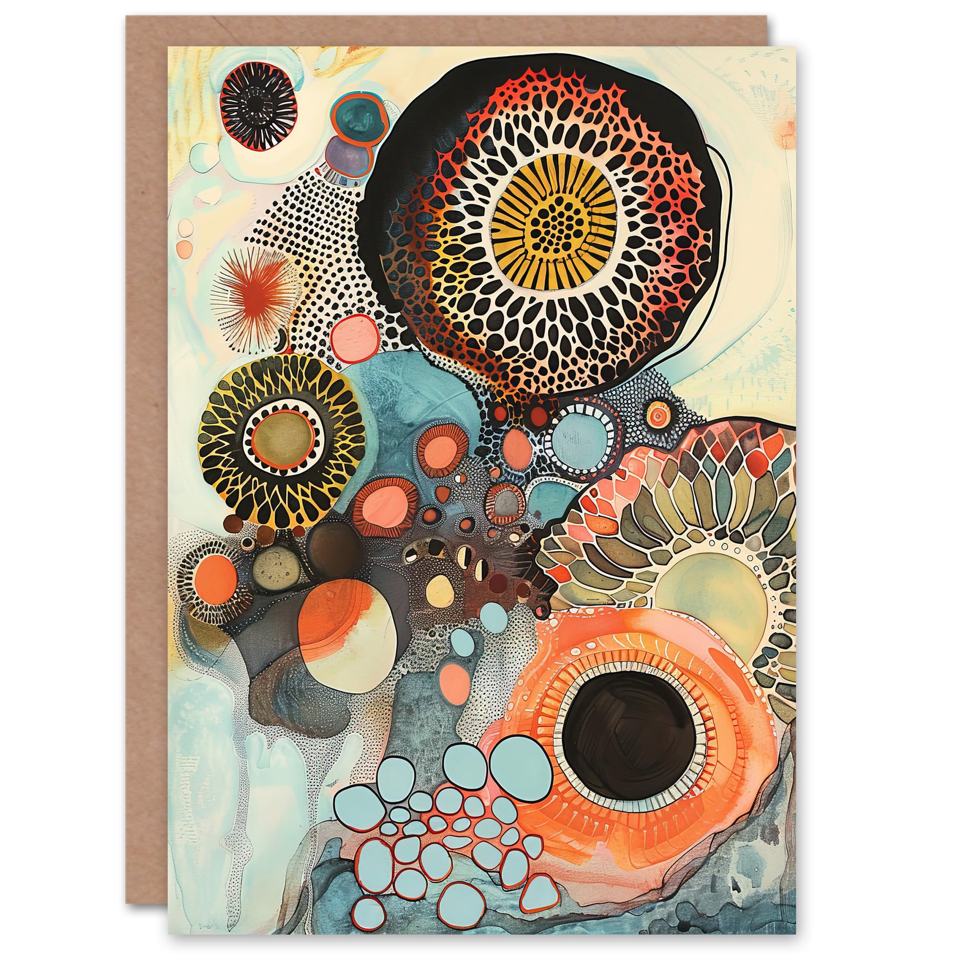 Artery8 Greeting Card Abstract Mandala Patterns Floral Watercolour Blank For Him Or Her Art Birthday Card
