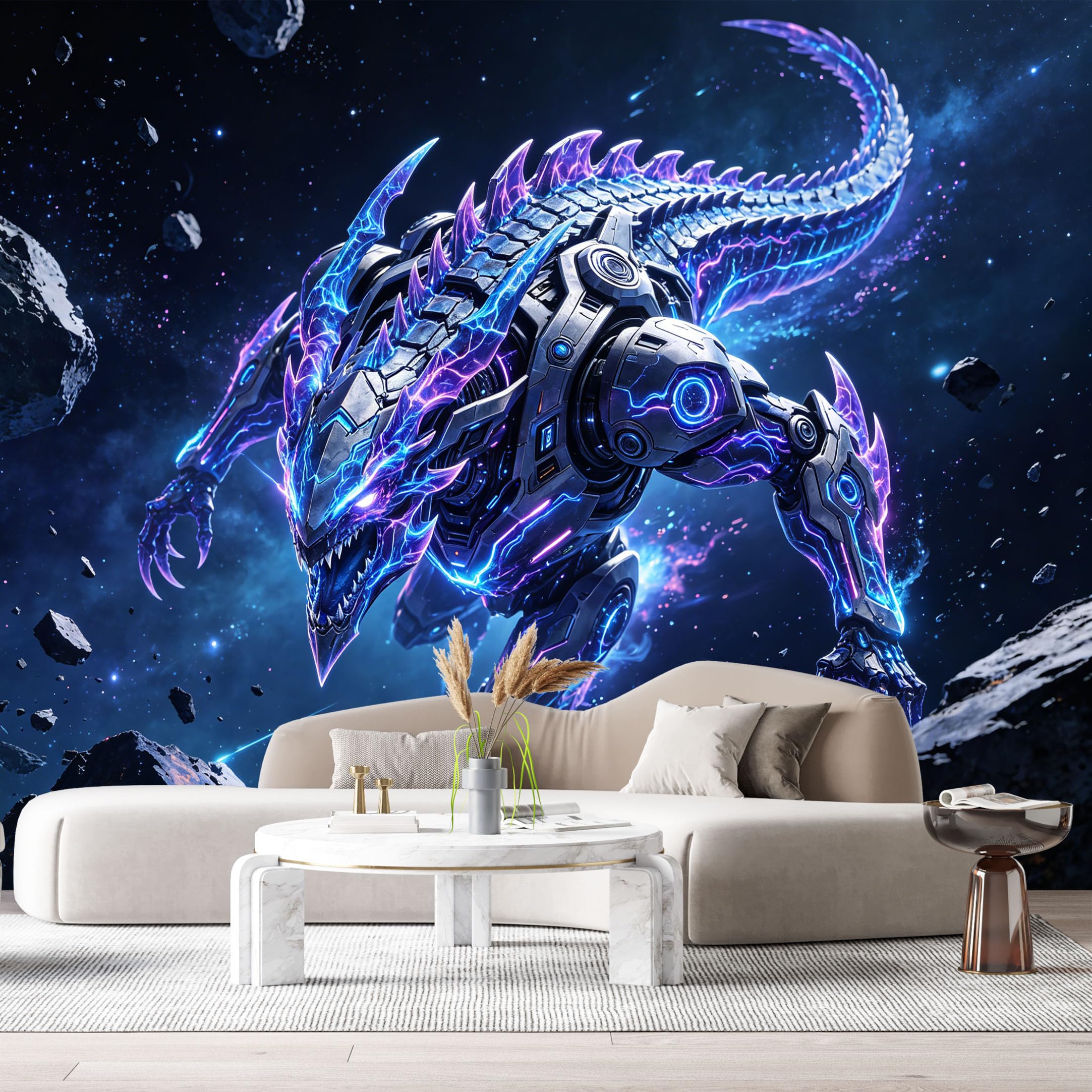 Custom Size Wall Murals Cybernetic Creature Cosmic Nebula Modern Contemporary SelfAdhesive Wall Fabric Removable Large Wallpaper for Photo Living Room