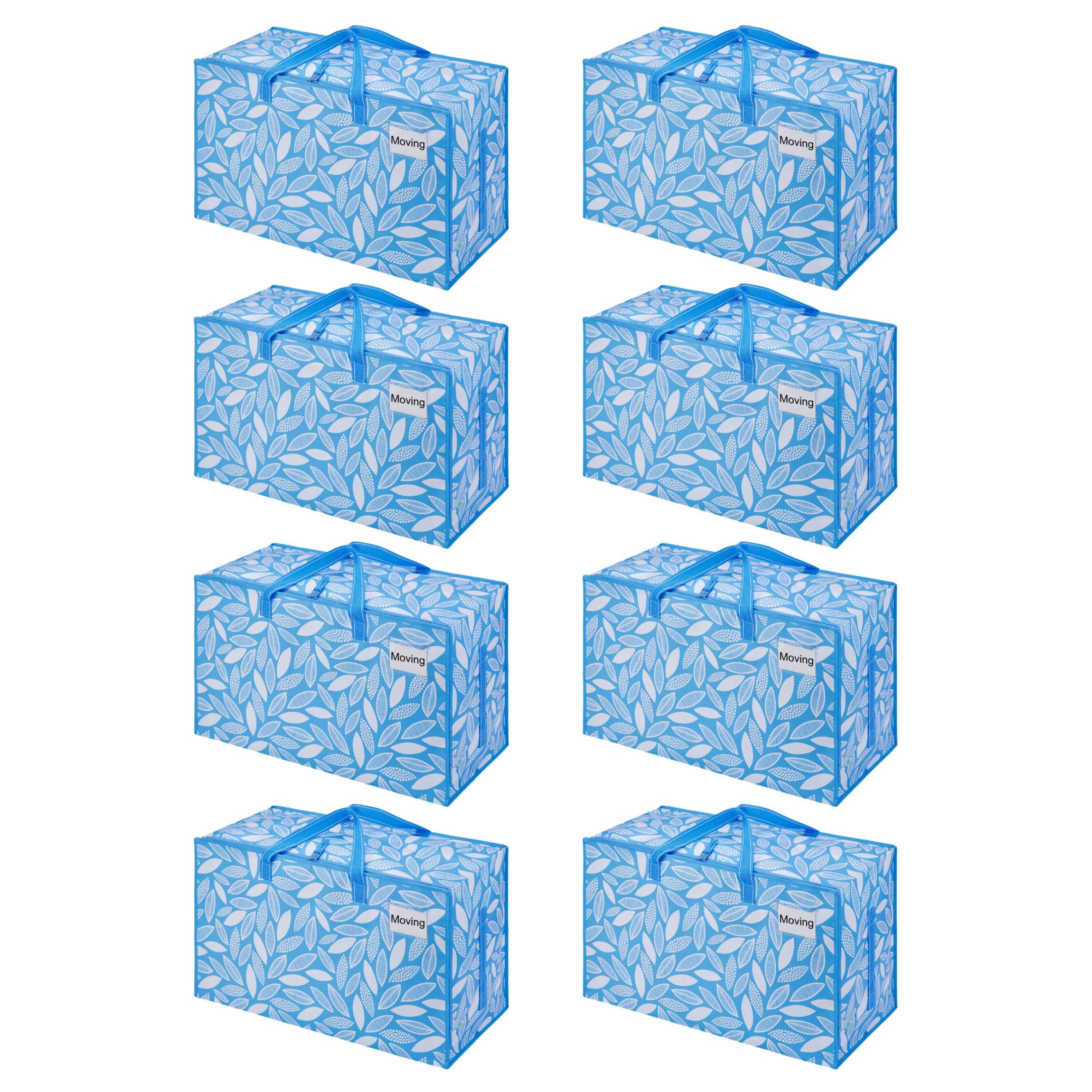VENO 8 Pack Heavy-Duty Oversize Large Storage Bag with Zips for Moving, Clothes Storage, Laundry Bag, Packing, House Solutions, Water-Resistant (Spring Breeze, 8 Pack) โ image 1