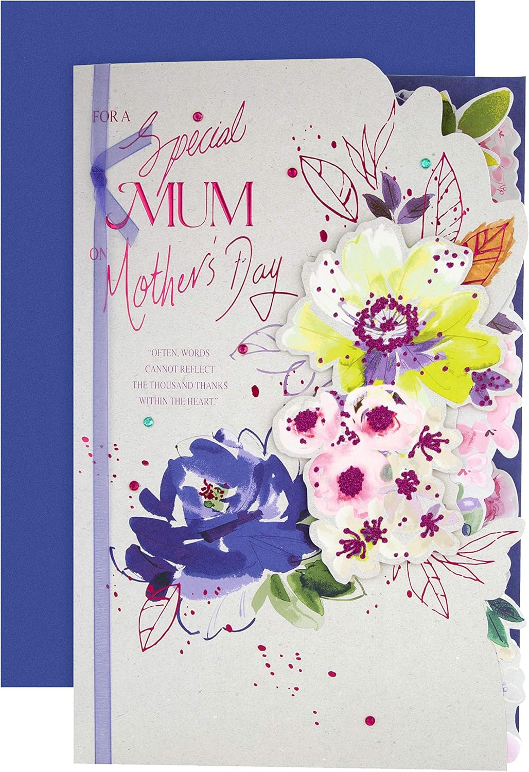 Hallmark Large Mothers Day Card for Mum Vibrant Floral Design