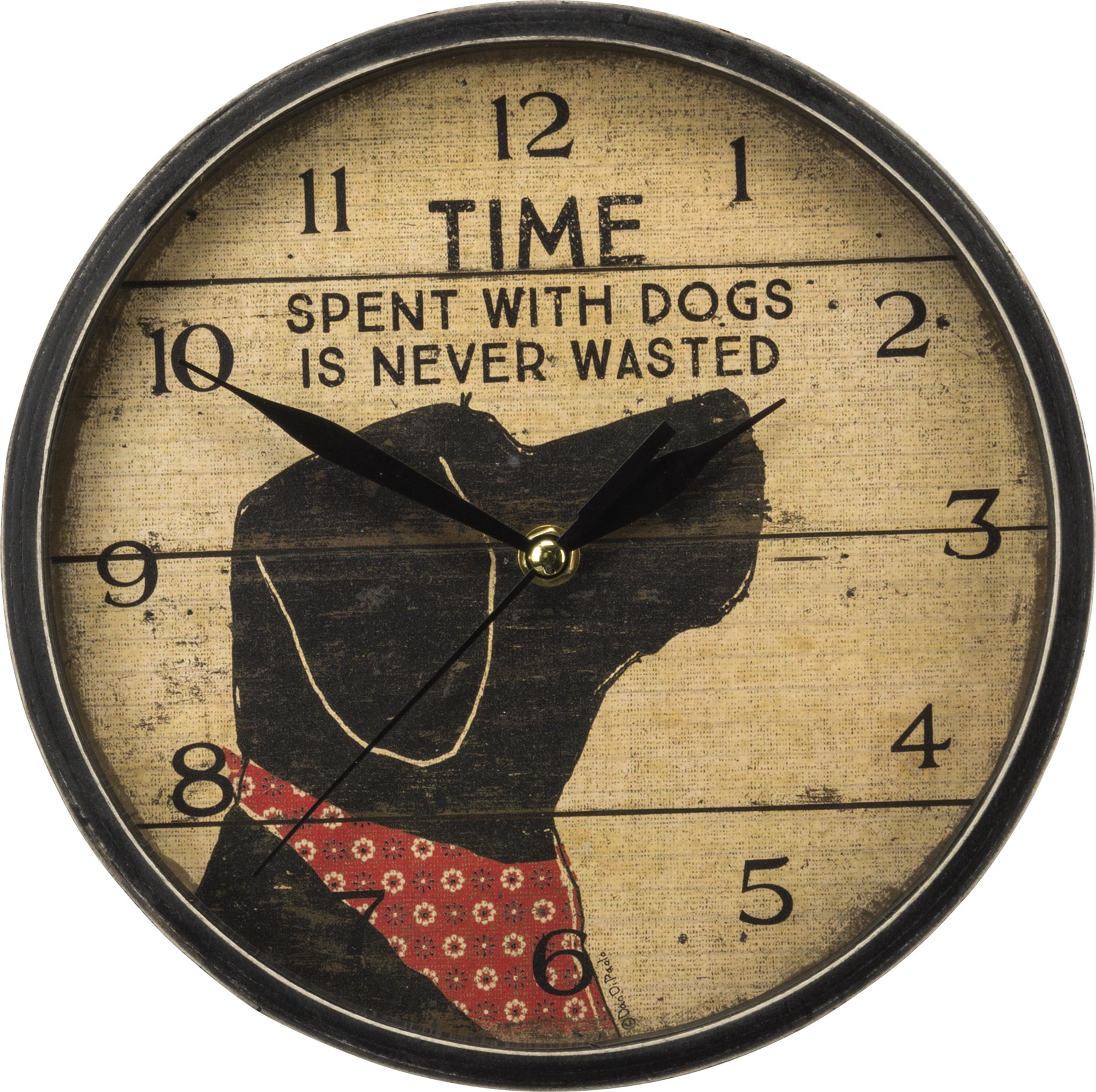Primitives by Kathy Clock, Time With Dogs, Wood, Paper, Glass, Metal