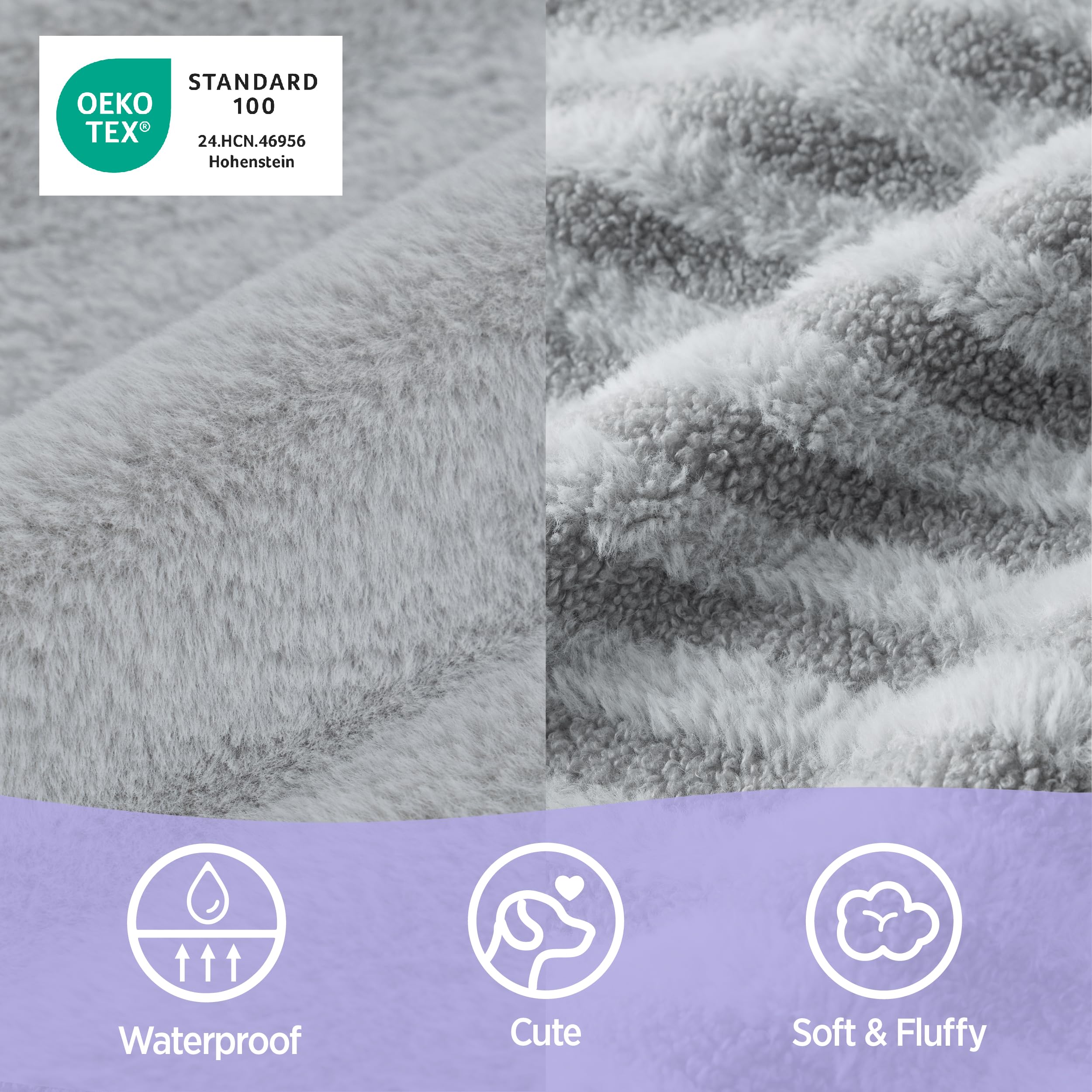 LE SURE Cute Dog Beds for Extra Large Dogs, Orthopedic Waterproof XL Pet Bed with Sides, High Back Non-Slip and Egg-Crate Foam Big Dog Couch Sofa with Washable Removable Cover, Grey - image 3