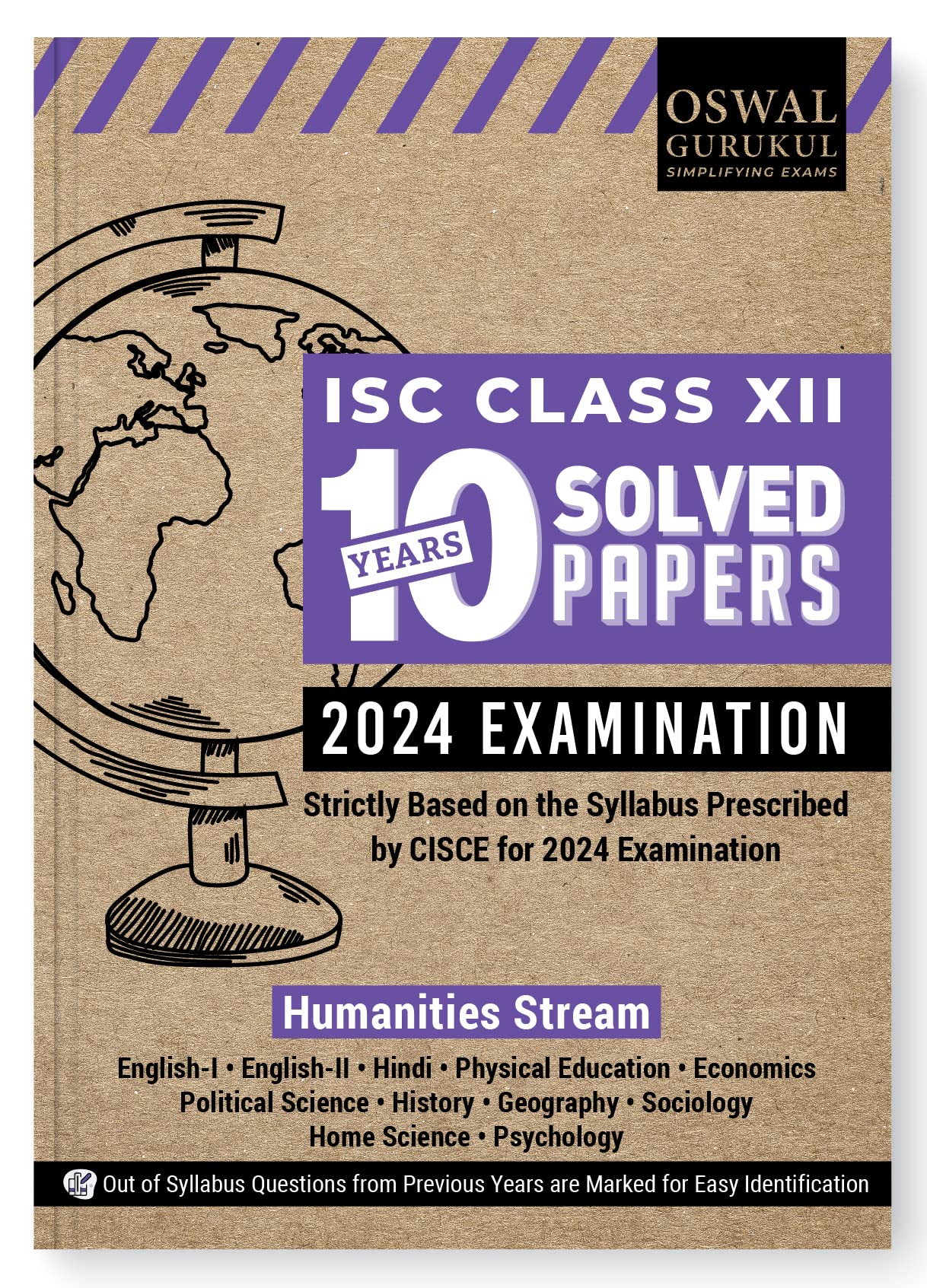 Oswal - Gurukul Humanities Stream 10 Years Solved Papers : ISC 12 for Exam 2024