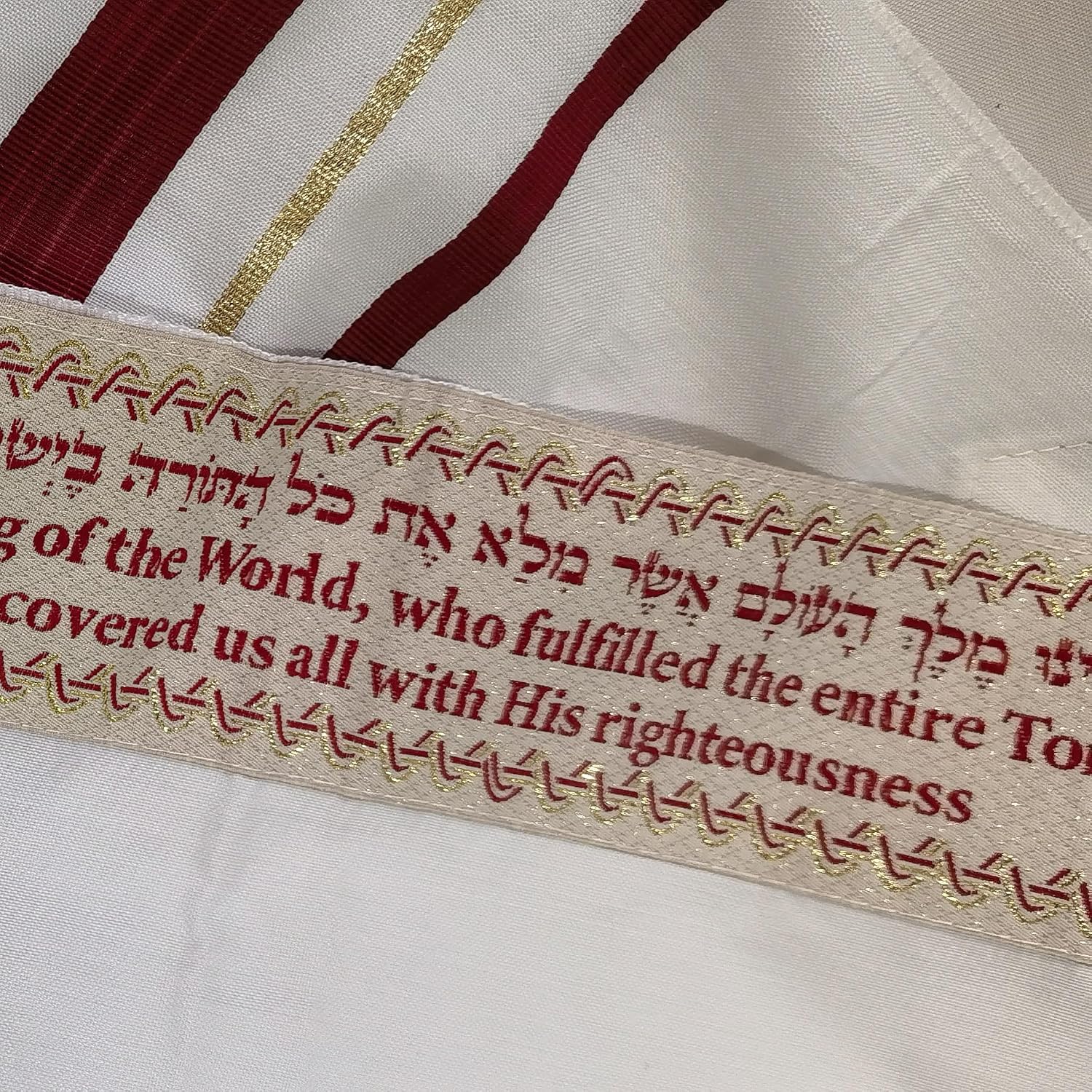 NEW-Red tallit lady prayer shawl Christian woman jewish cloth scarf
