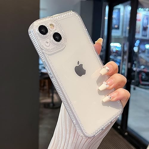 Miniatura 9 de ZTOFERA Diseñada para iPhone 14 Plus de 6.7 pulgadas, bonita funda transparente brillante para mujeres y niñas, funda protectora de silicona TPU