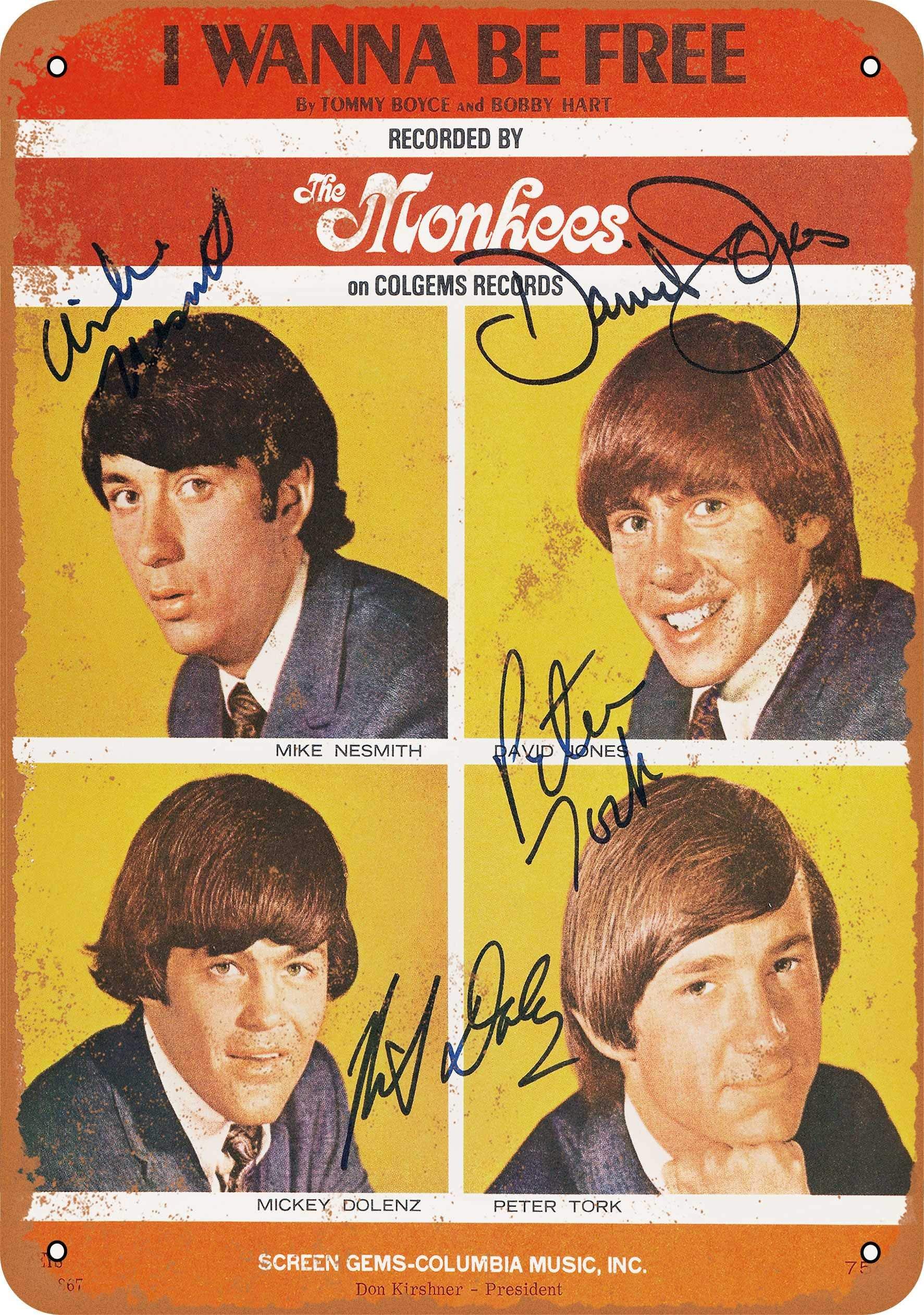 Biopracess 1966 The Monkees I Wanna Be Free Home Decoration Retro Metal Tin Sign 8x12 inches