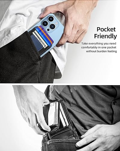 Miniatura 39 de ExtreLife Magsafe Wallet, cartera magnética más fuerte para iPhone 17/16/15/14/13/12, para tarjetero Magsafe con 2 ranuras para tarjetas, bloqueo