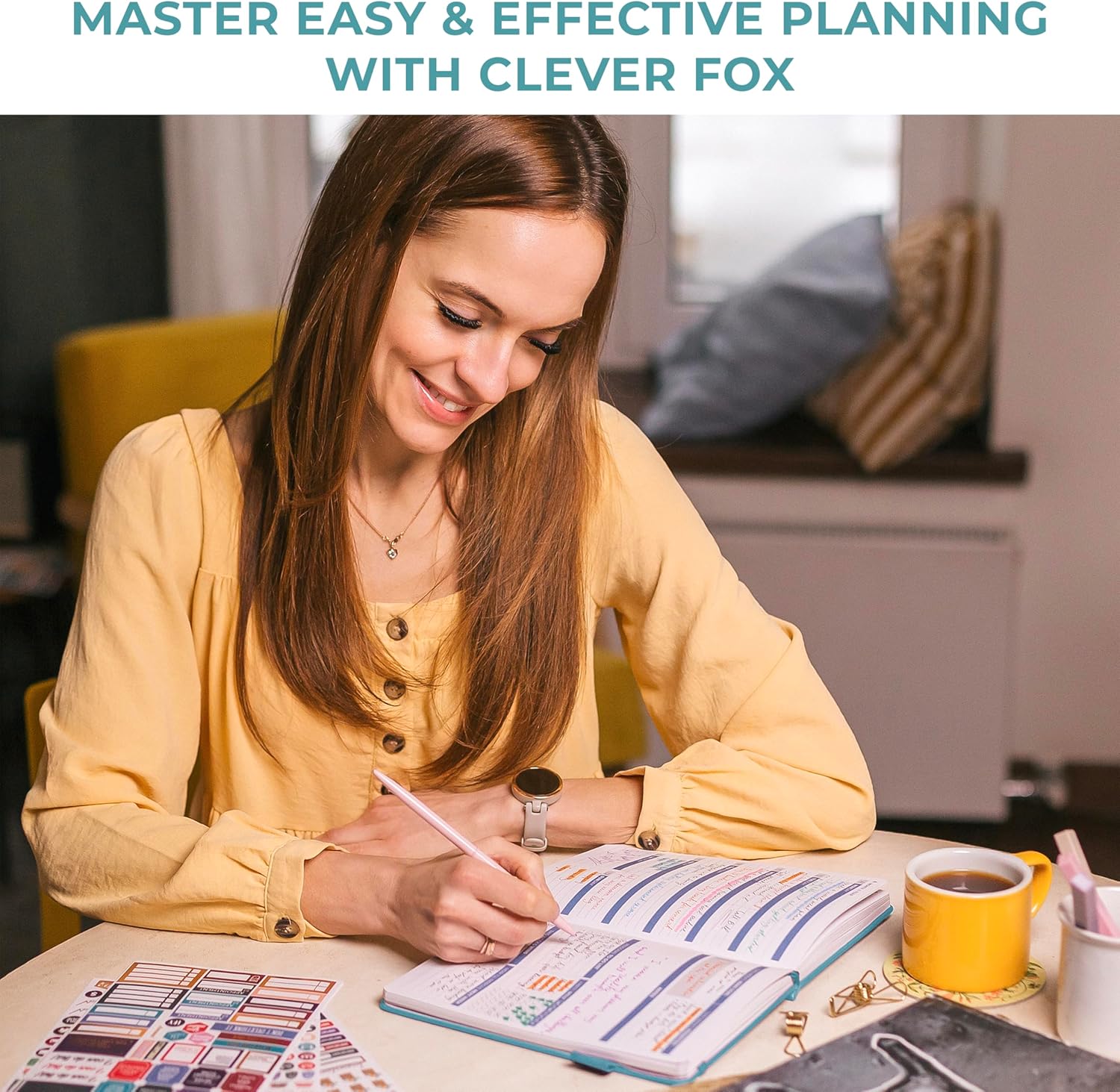 Clever Fox Planner 2nd Edition Dated Jan 2026-Jan 2027 – Colorful Weekly & Monthly Goal Setting Planner, Habit Trackers, Time Management and Productivity Organizer, Gratitude Journal, A5 (Aquamarine)