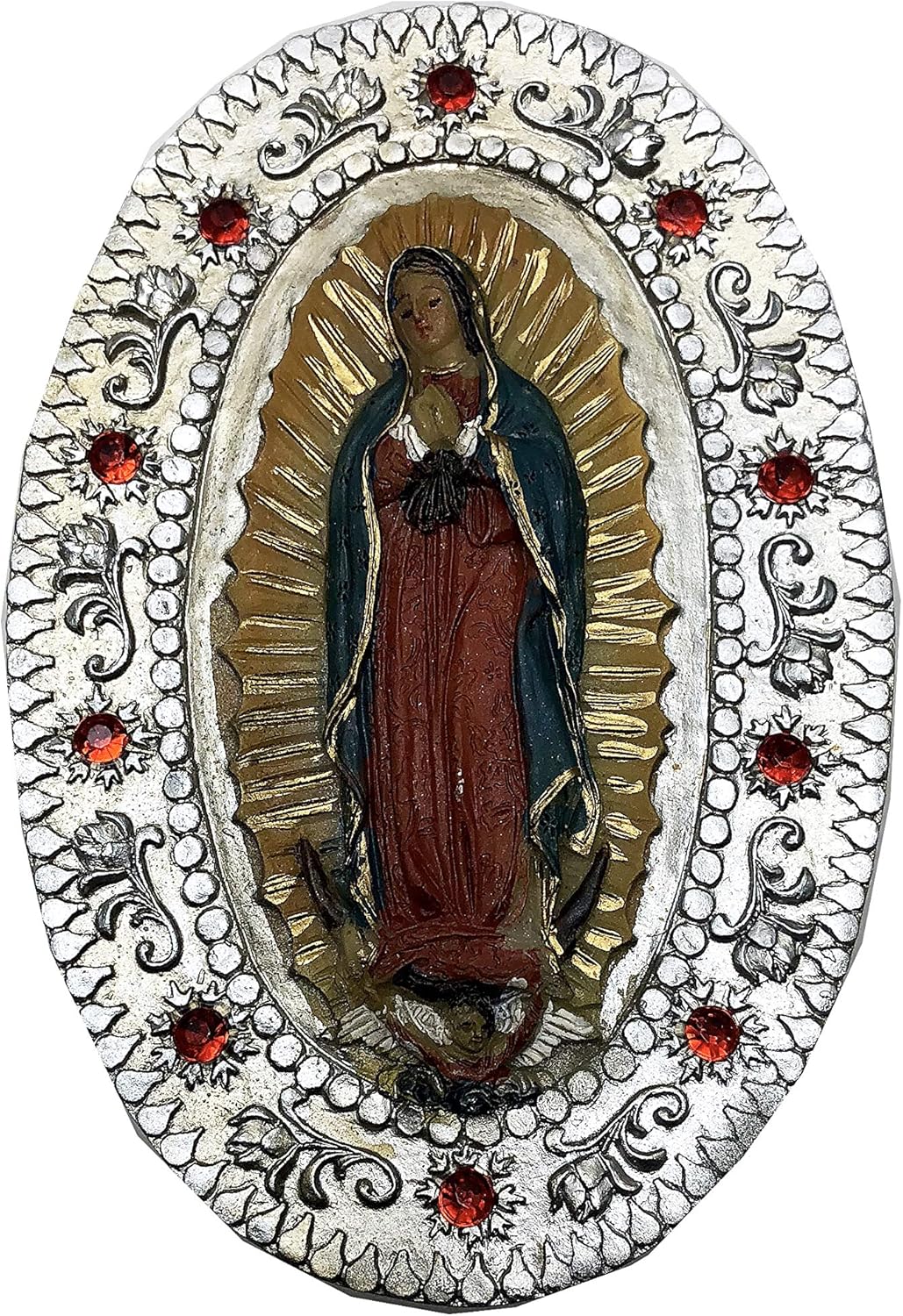 Miniatura 4 de Caja de rosario con rosario de Nuestra Señora de Guadalupe con rosario verde de 0315in incluido