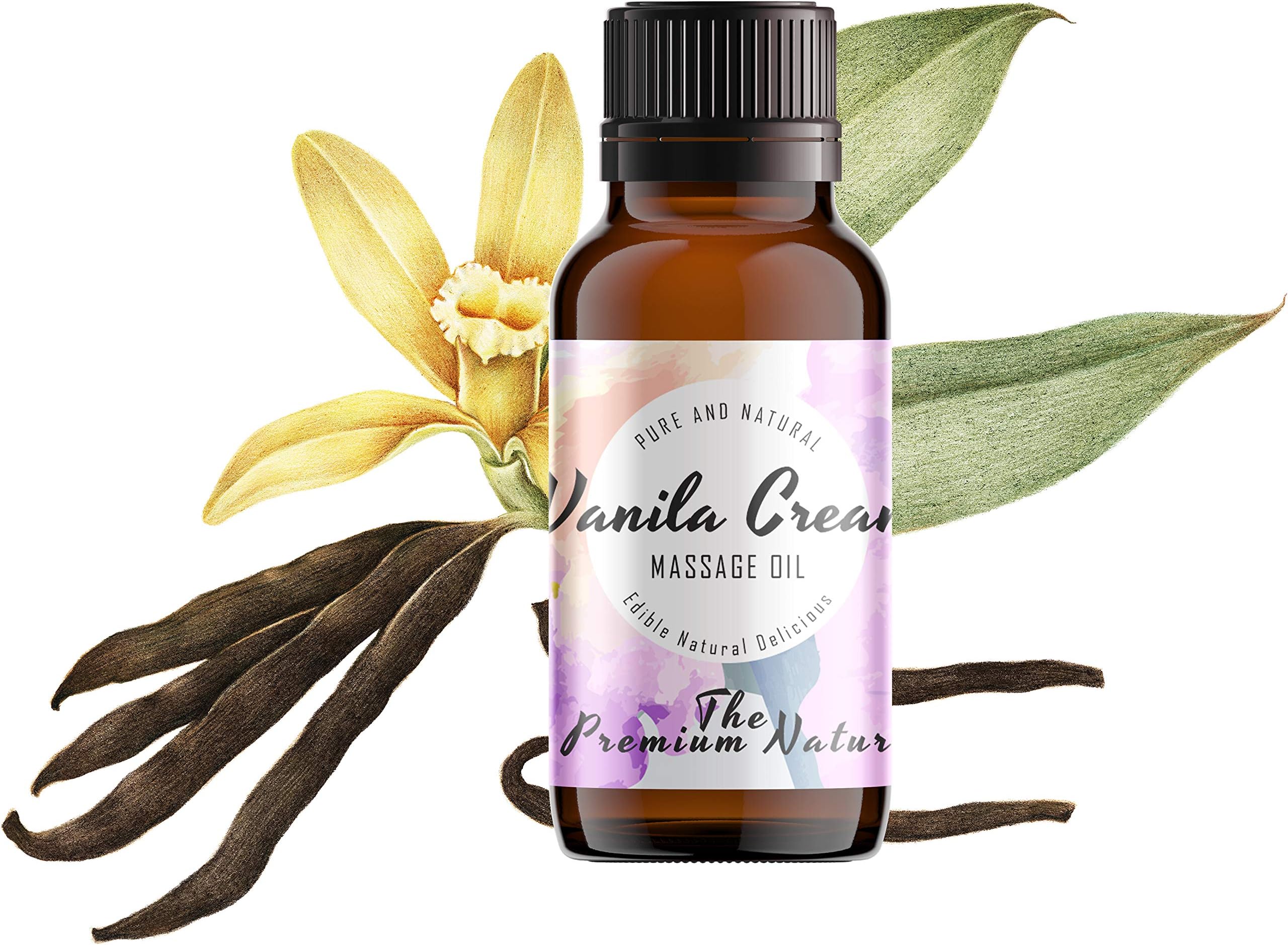 Vanilla Massage Oil for Skin & Body โ Therapeutic Blend with Jojoba, Sweet Almond & Coconut Oil โ Non-Greasy, Deeply Moisturizing
