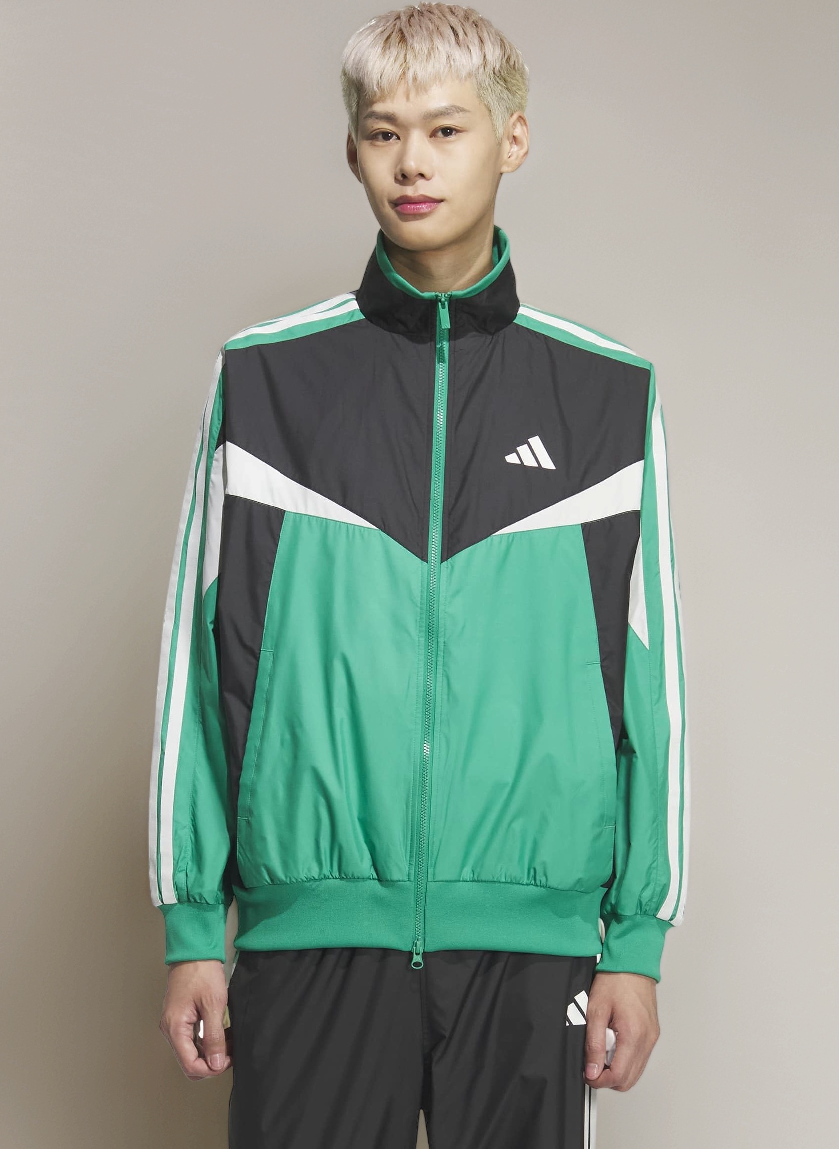 ⭐︎6281 adidas トラックジャケット グリーン テープロゴ XL C20