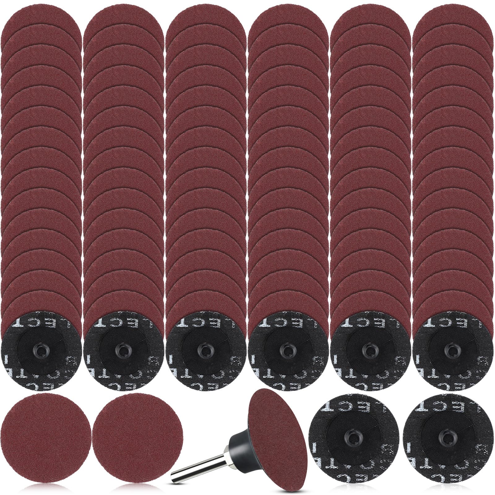 Newwiee 150 Pieces 2 Inch Sanding Discs 180 Grit Roll Lock Discs Die Grinder Sanding Disc for Surface Prep Strip Grind Polish Finish Burr Rust Paint