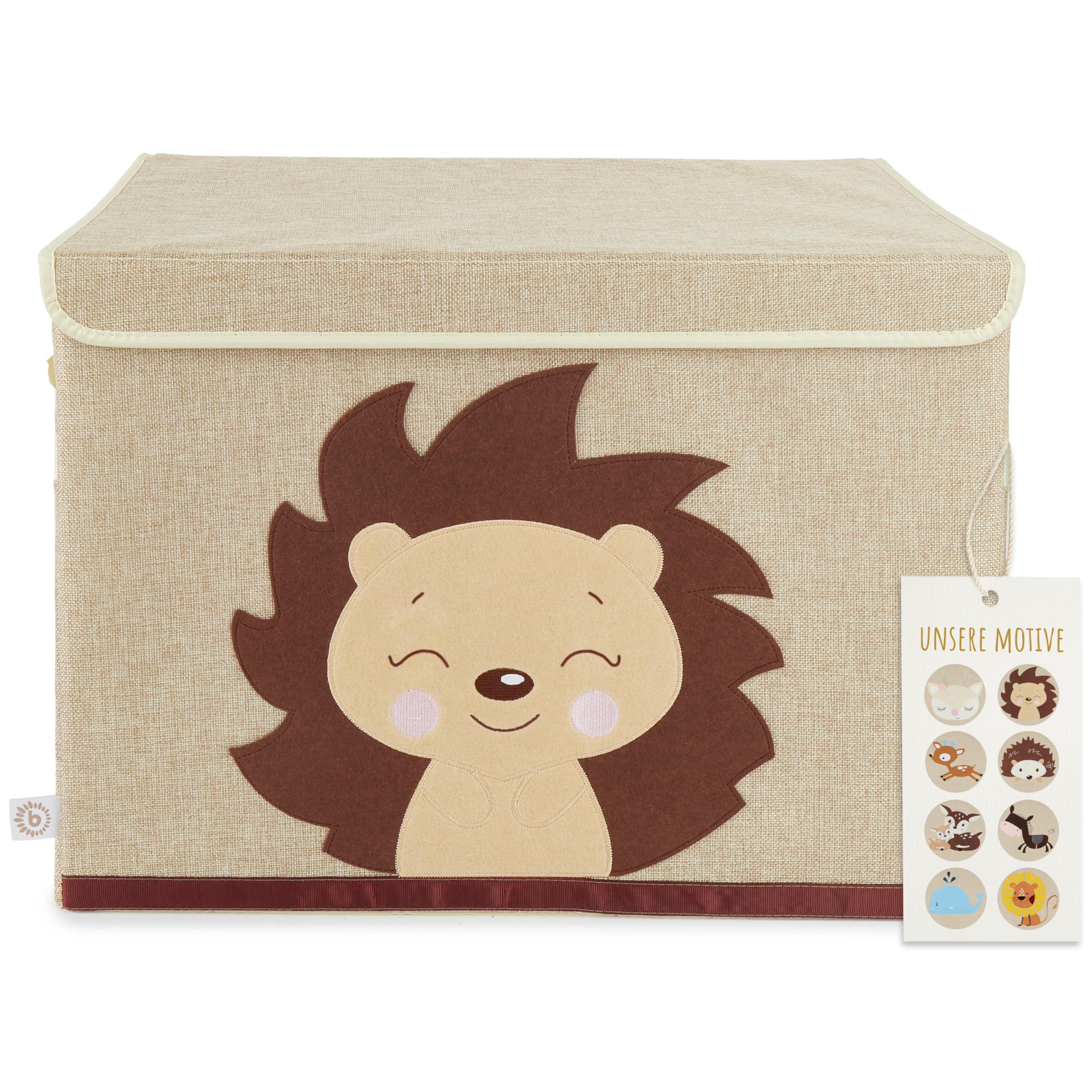 BIECO Large Storage Box with Lid for Kids Room - Piksi Hedgehog - Toy Box with Lid, Kids Room Storage - Children's Chest, Toy for Baby