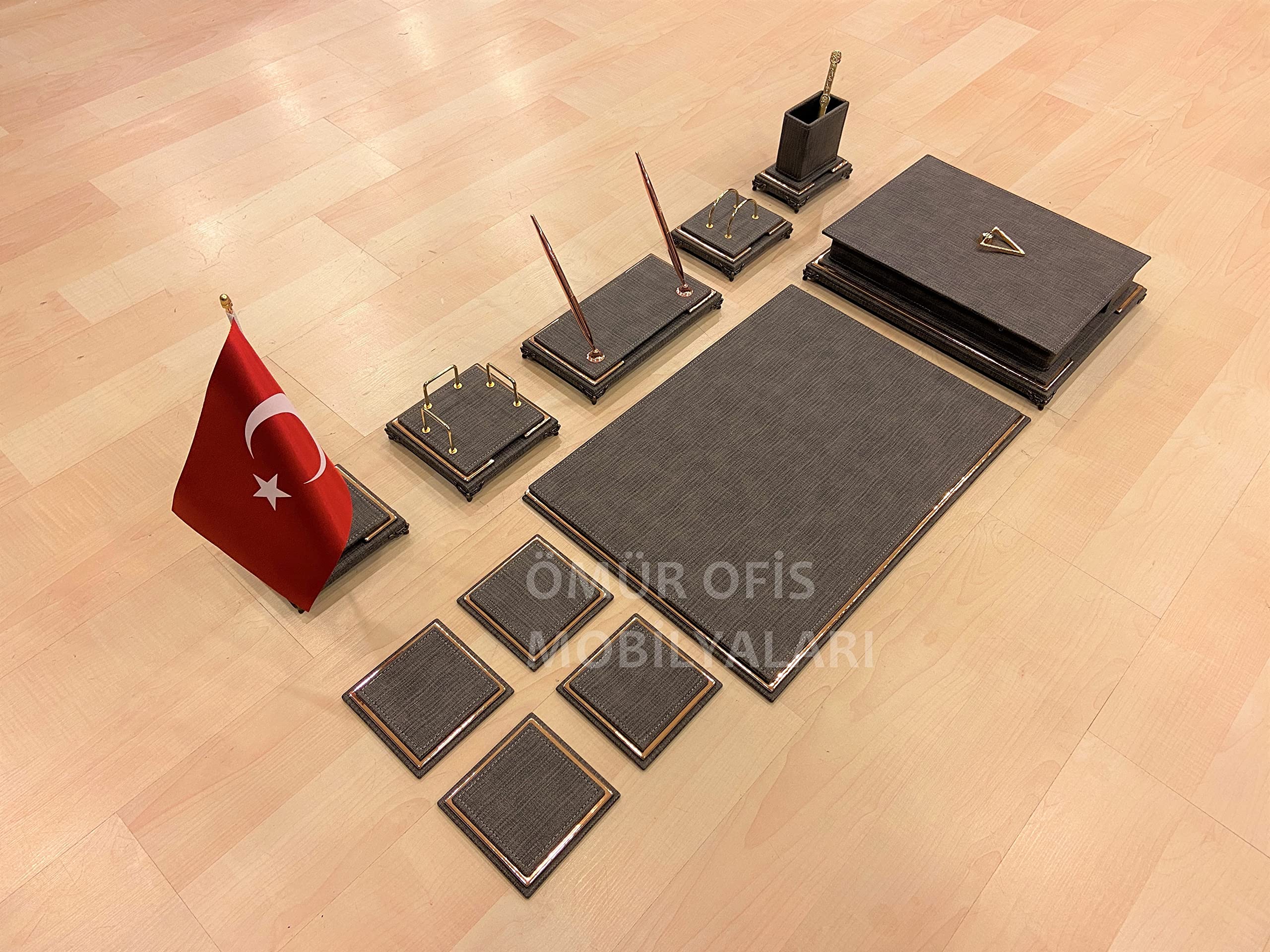 ÖMÜR OFİS CALİFORNİA SÜMEN TAKIMI/ANTRASİT / 10 PARÇA