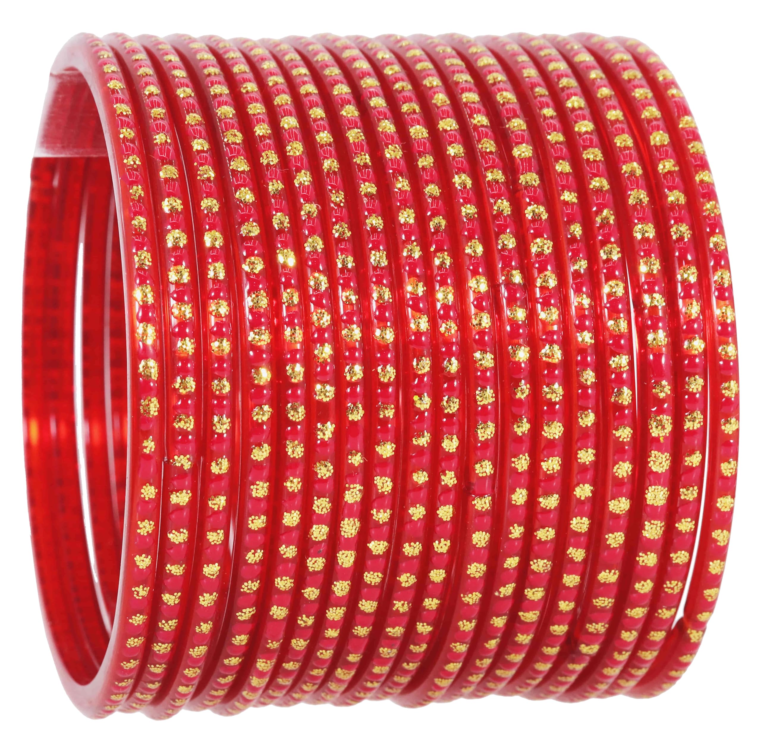 LAVAZZA Stylish Glass Chudi Set For Women and Girls Kaanch ki Choodiyan | Bangle For Girls | Designer Glass Bangles | Fancy Glass Bangles Maroon Bangles | Stone Bangles For Women- (LCD-Red-2.8) 2