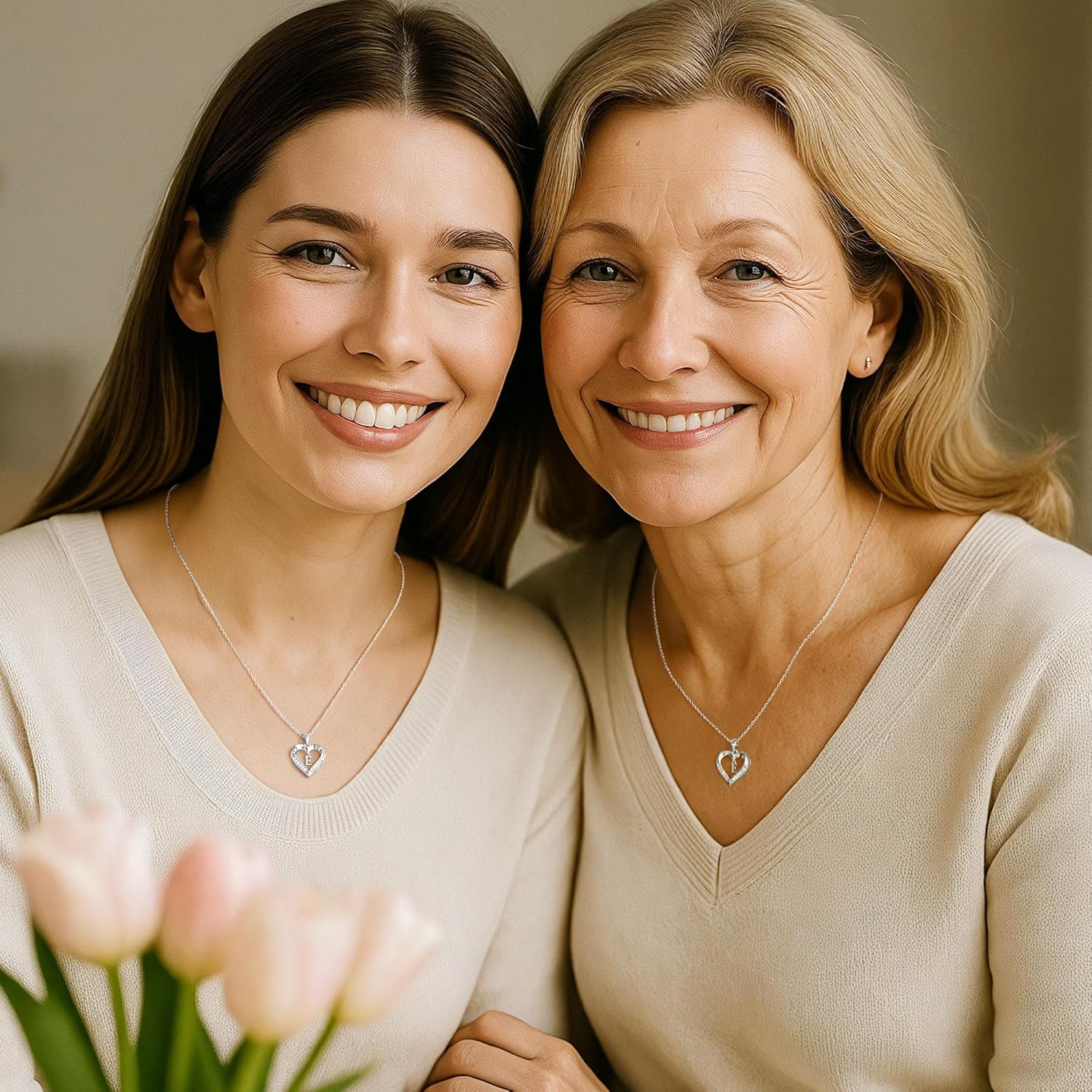 Turandoss Heart Initial Necklaces for Women - Dainty 14K Gold Plated CZ Heart Pendant Necklace with Tiny Letter A-Z, Non Tarnish Waterproof Trendy Jewelry Gifts for Mom Wife Girlfriend - Image 4