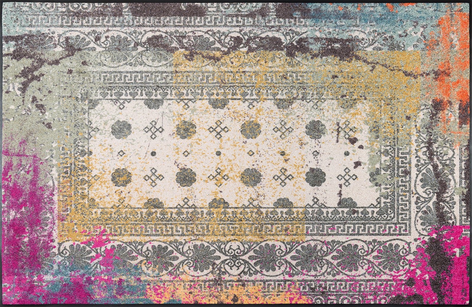 wash dry mat, oppervlak: 100% polyamide, kleurrijk, 115/175 : wash dry