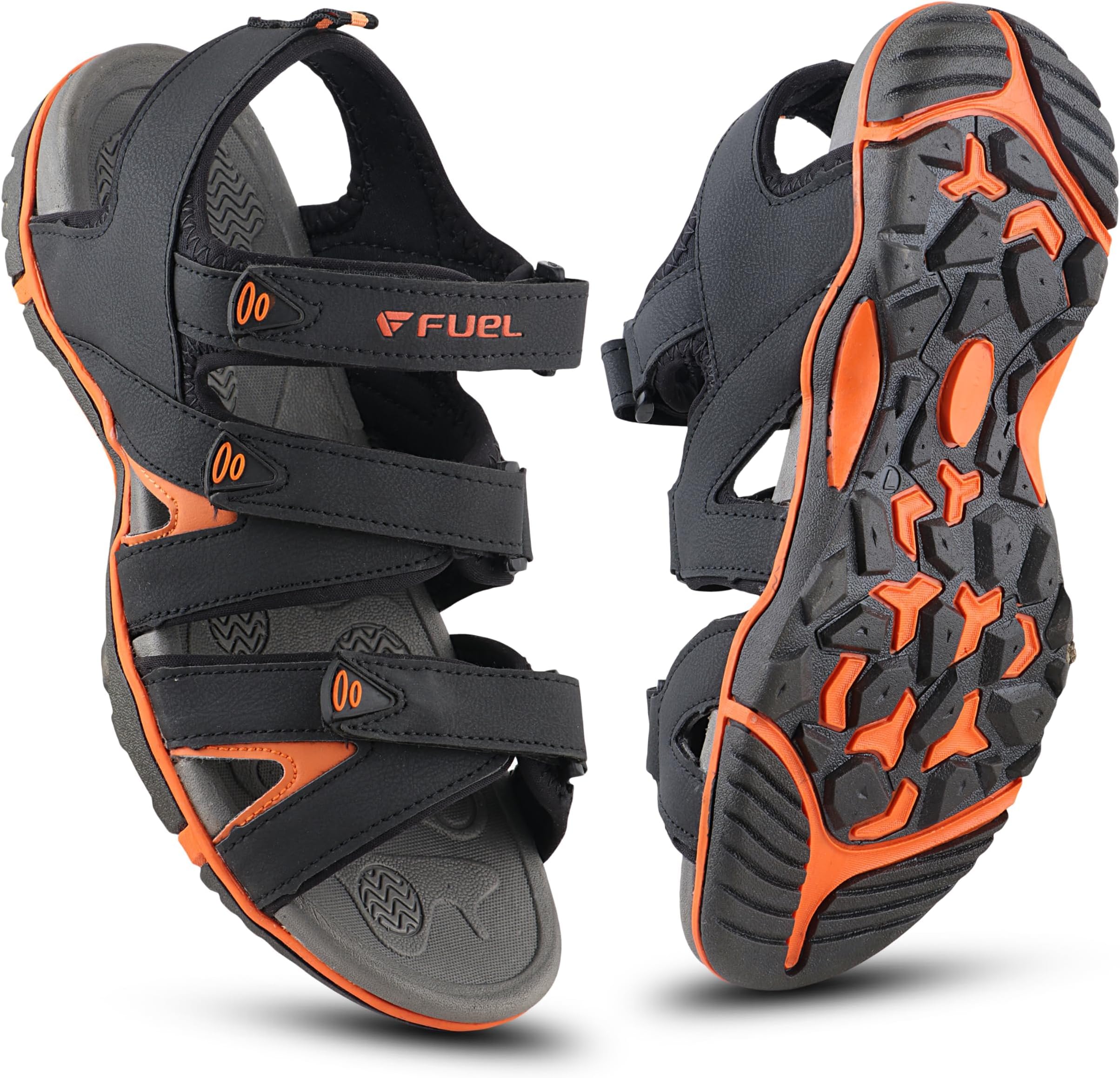 FUEL Sandals & Floaters for Mens & Boys Comfortable & Lightweight Dailywear, Anti-Skid Flexible & Breathable for Running, Walking Stylish Casual Sandal for Outdoor Footwear For Gents (Charlie)