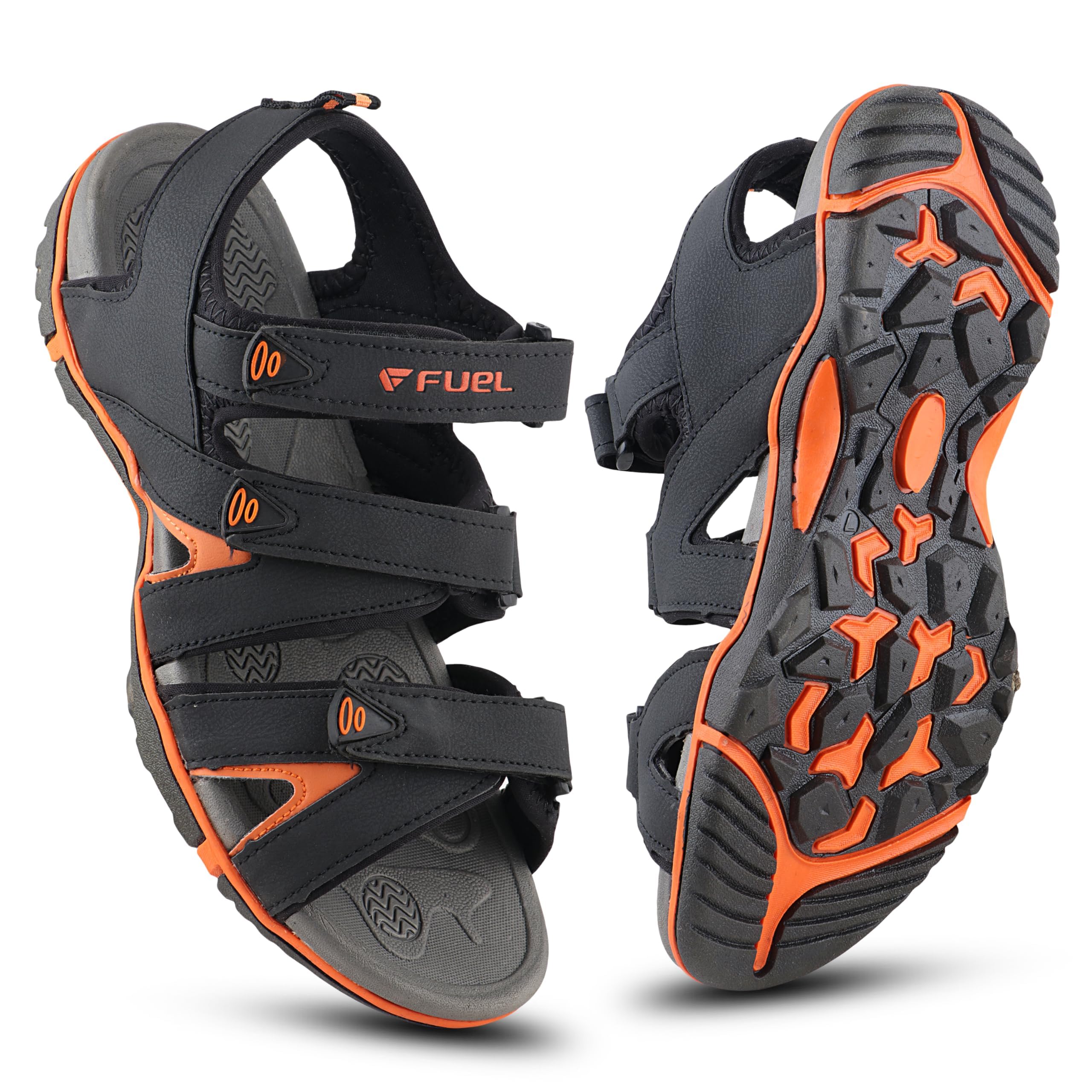 FUEL Sandals & Floaters for Mens & Boys Comfortable & Lightweight Dailywear, Anti-Skid Flexible & Breathable for Running, Walking Stylish Casual Sandal for Outdoor Footwear For Gents (Charlie)