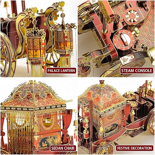 Miniatura 5 de Rompecabezas de metal 3D para adultos, kit de modelo de metal, rompecabezas de metal 3D mecánico retro para boda, bloques de construcción de