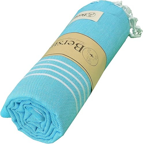 Miniatura 2 de Bersuse 100% algodón - Cobija Anatolia XL Toalla turca - Tina, playa Fouta Peshtemal multiusos para cama o sofá, cubierta de mesa o tapete de picnic