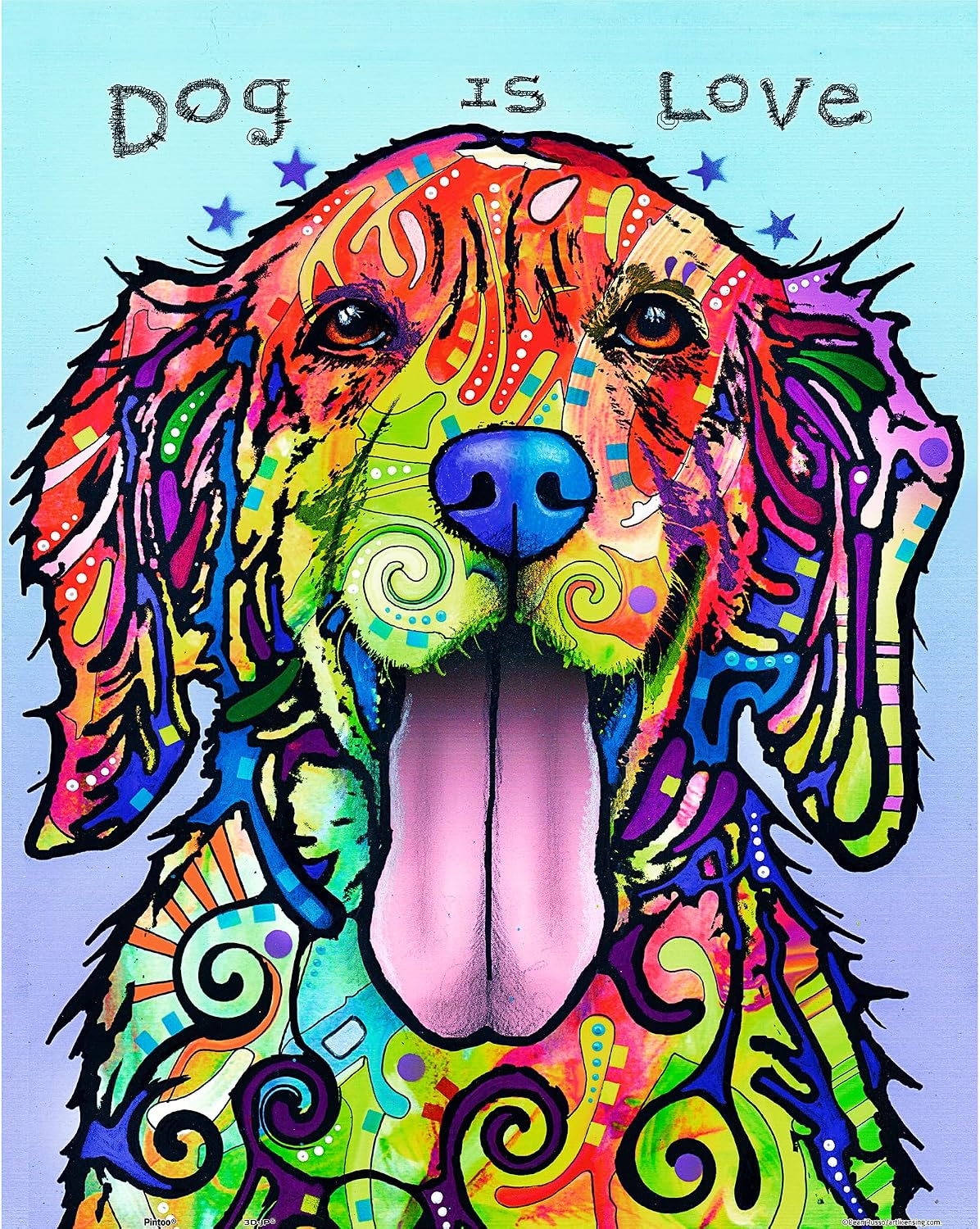 Pintoo Two Plastic Jigsaw Puzzles Bundle - 500 Piece - Dean Russo - Dog is Love and 500 Piece - Puzzle in Puzzle - Van Gogh's Starry Night [H2039+H2285] image 2